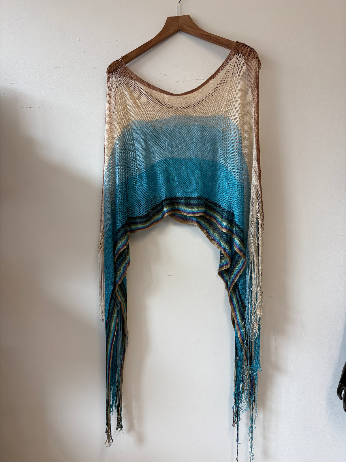 Missoni Blue Net Poncho Top