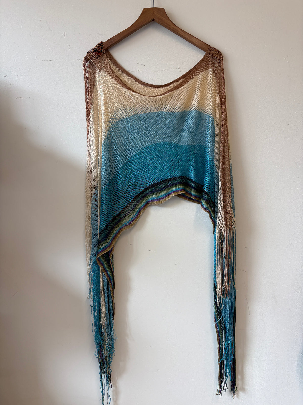 Missoni Blue Net Poncho Top