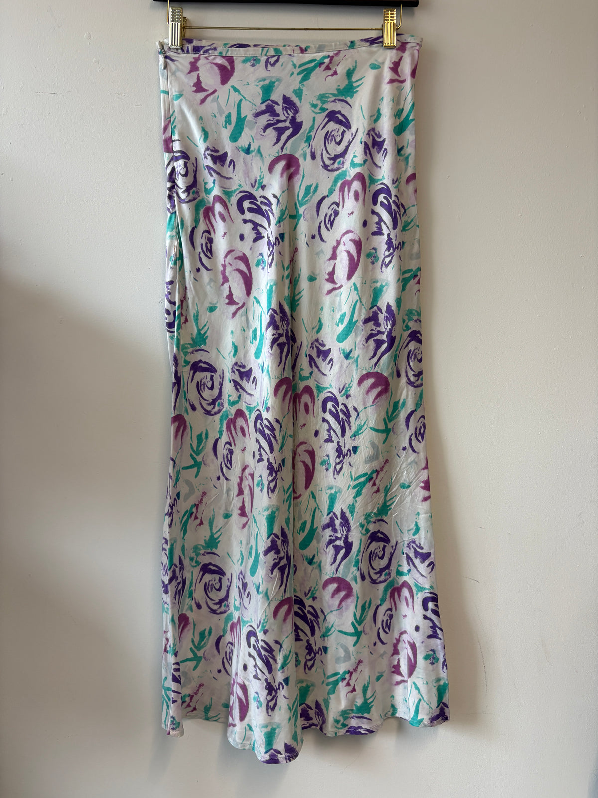 Rixo Kelly Purple Floral Skirt