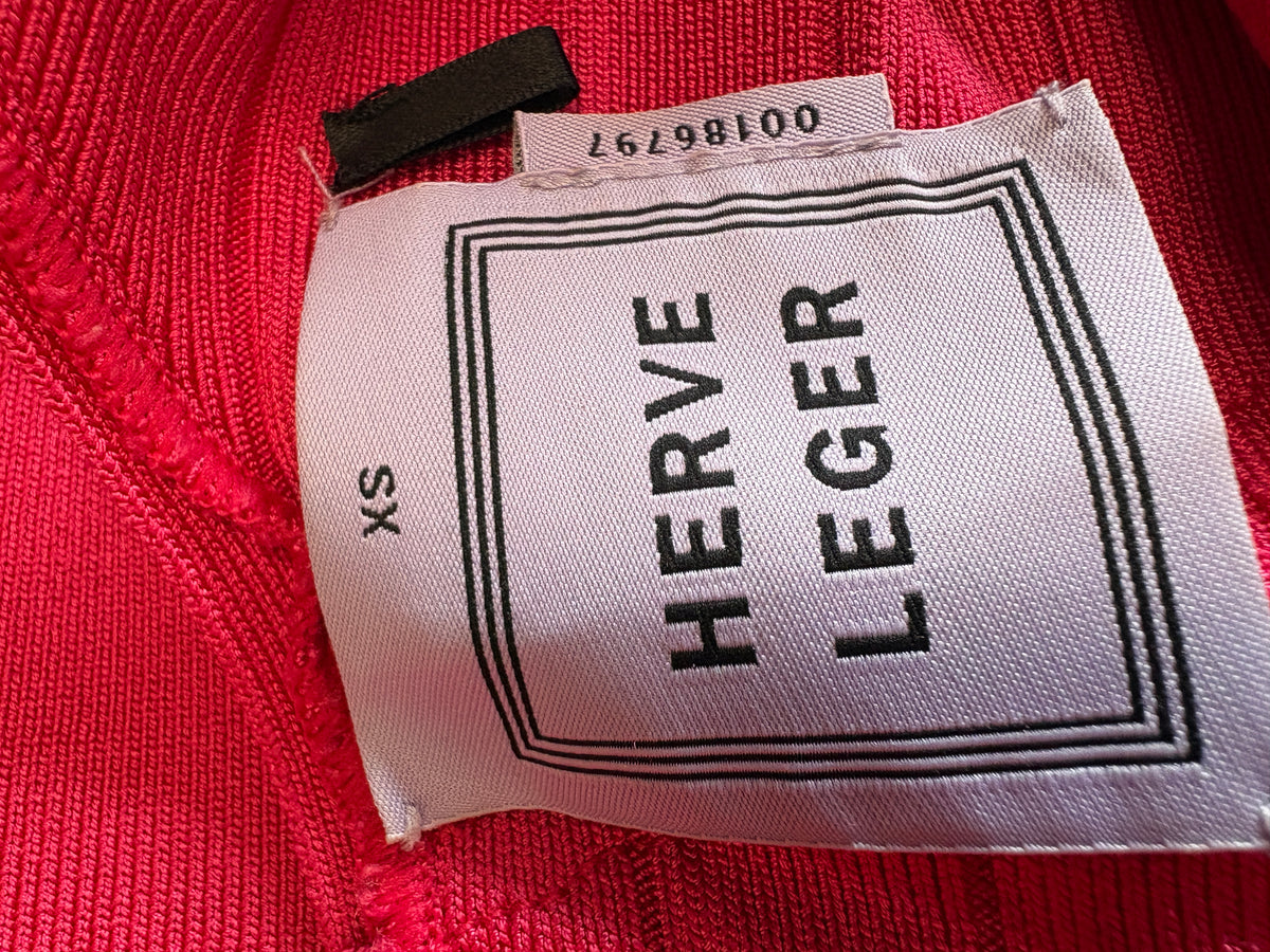 Herve Leger Pink Bandage Mini Dress