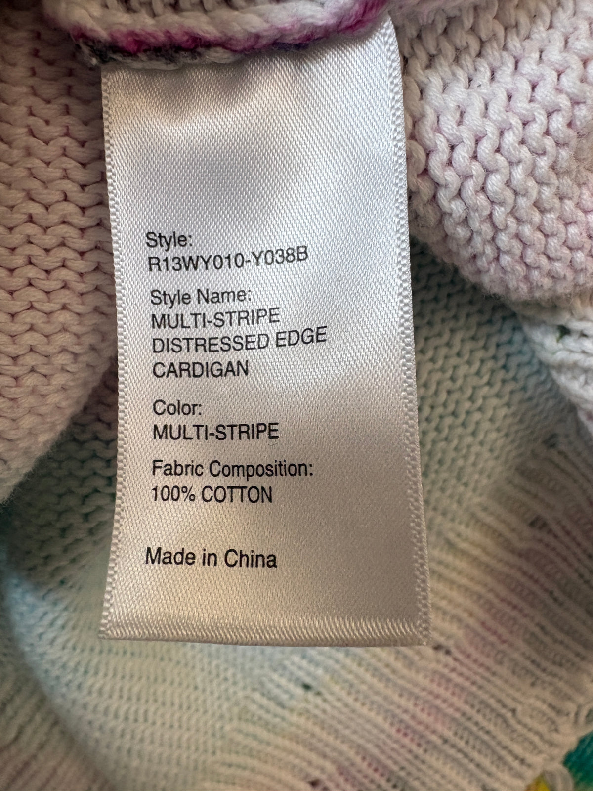 R13 Multicolour Knit Cardigan