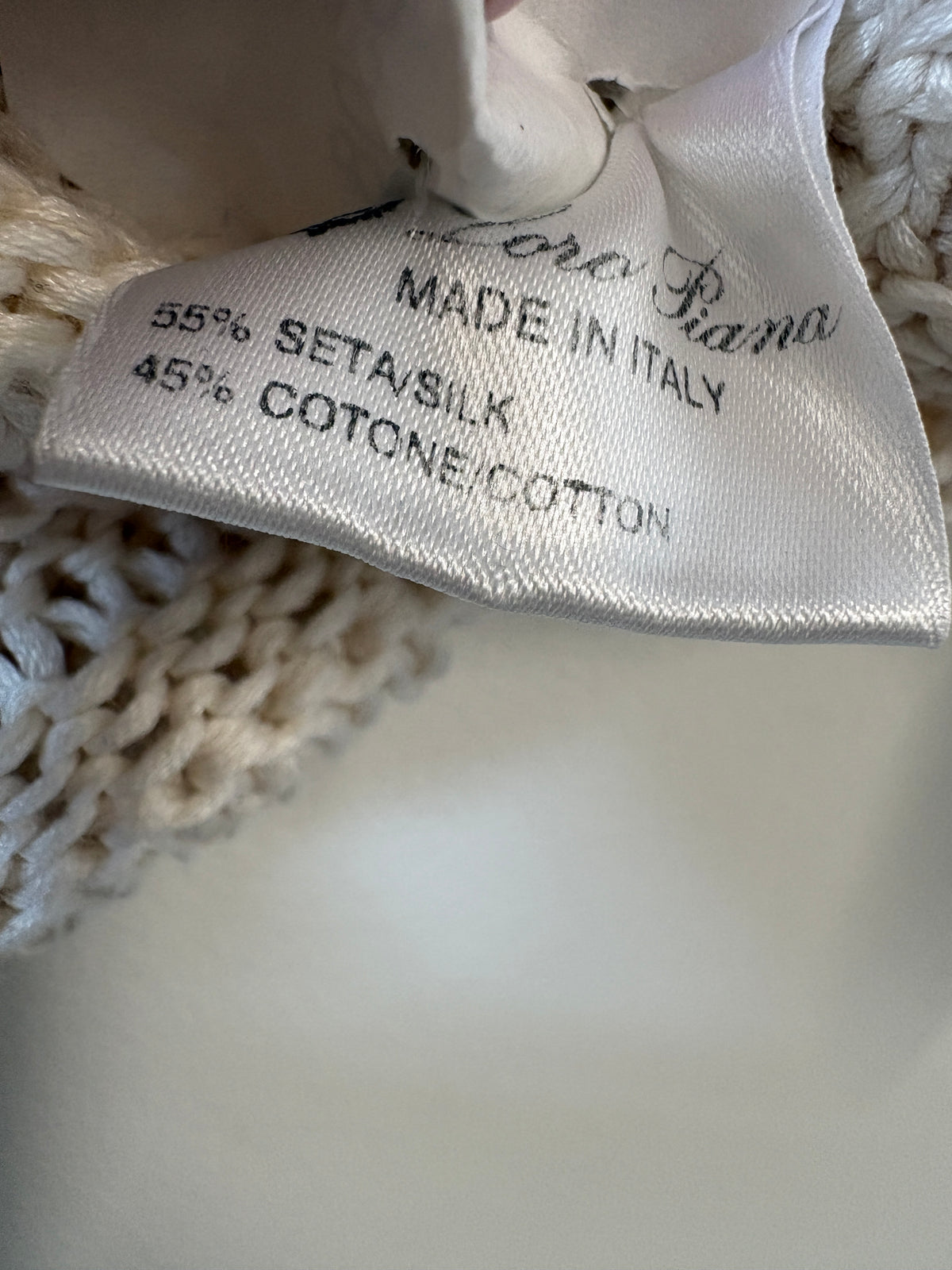 Loro Piana Beige Silk Cotton Knit Sweater