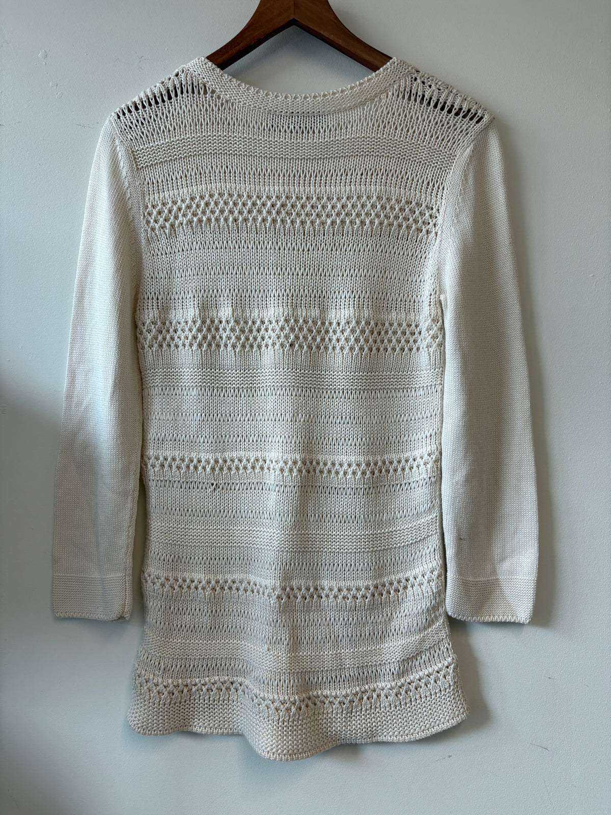 Loro Piana Beige Silk Cotton Knit Sweater