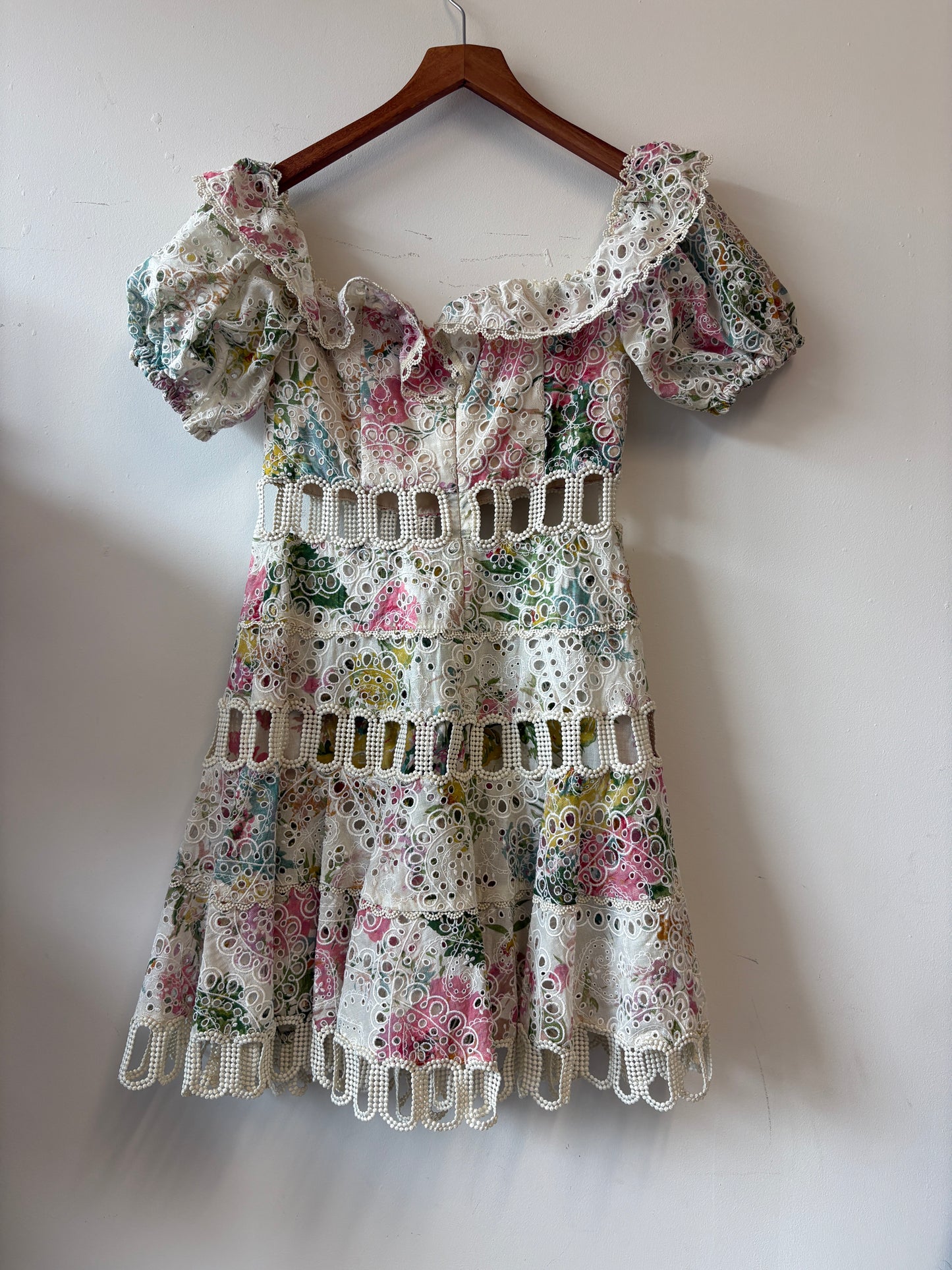 Zimmermann Heathers Garden Floral Off Shoulder Mini Dress