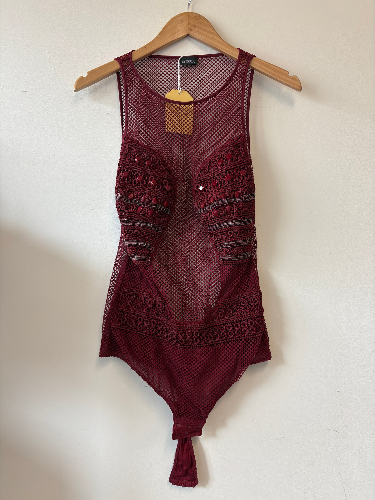 La Perla Burgundy Mesh Body