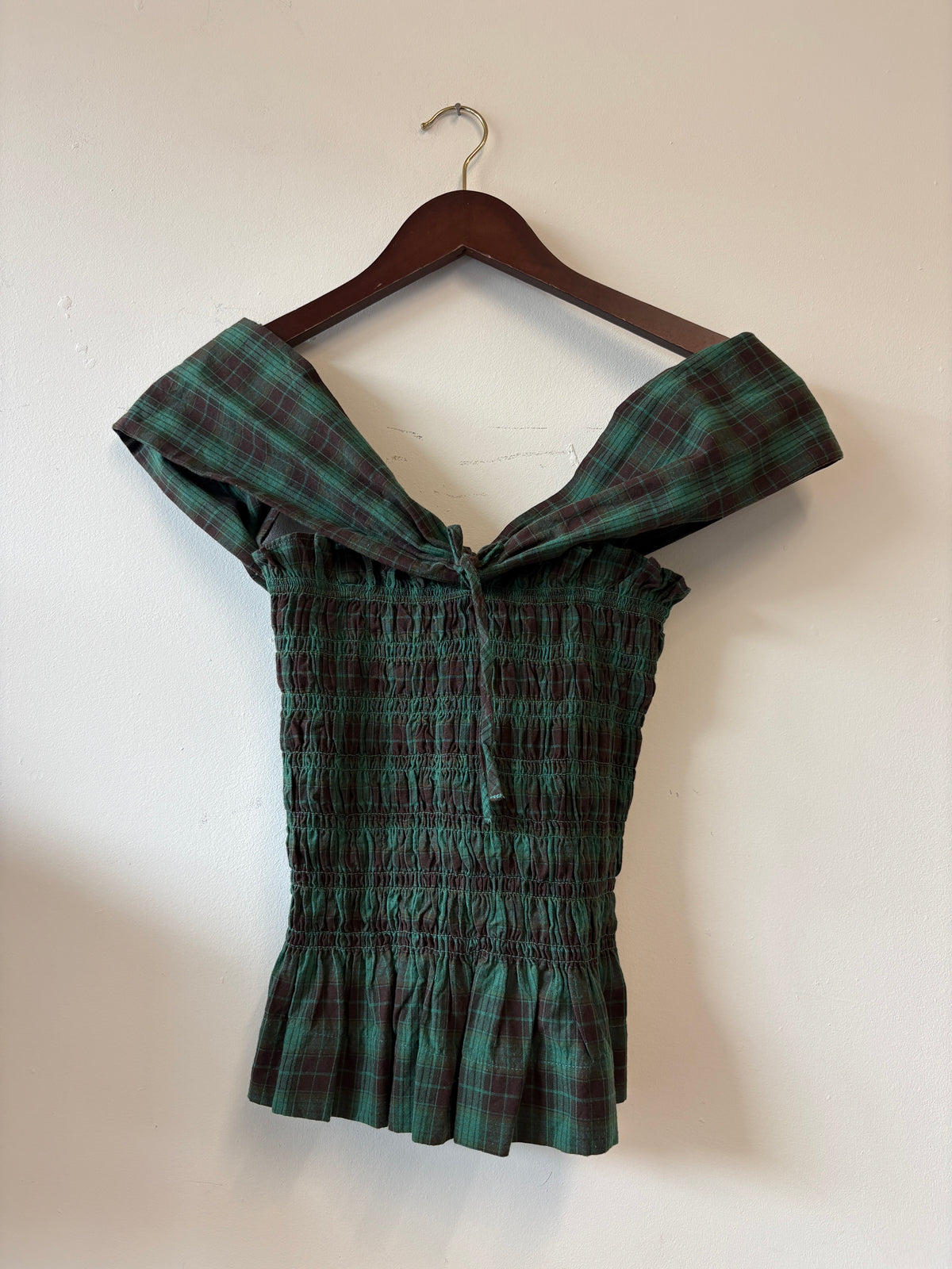 Damson Madder Green Elsa Shirred Cami Top