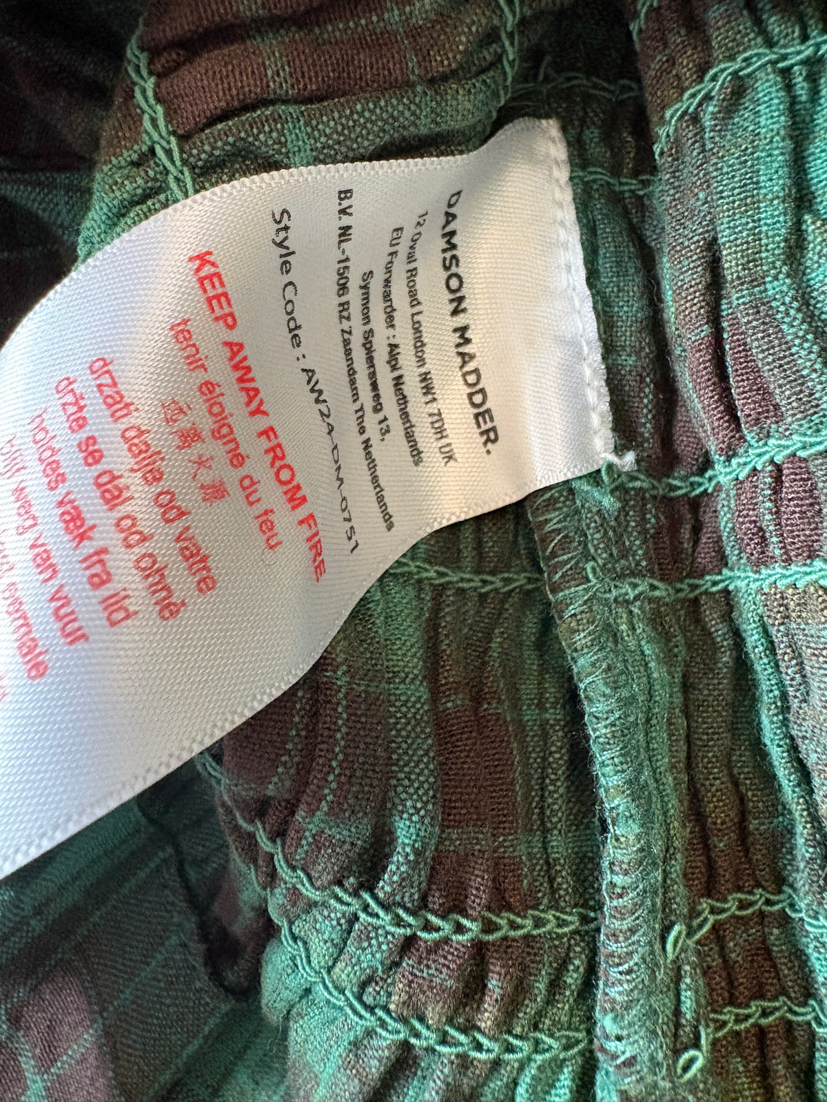 Damson Madder Green Elsa Shirred Cami Top