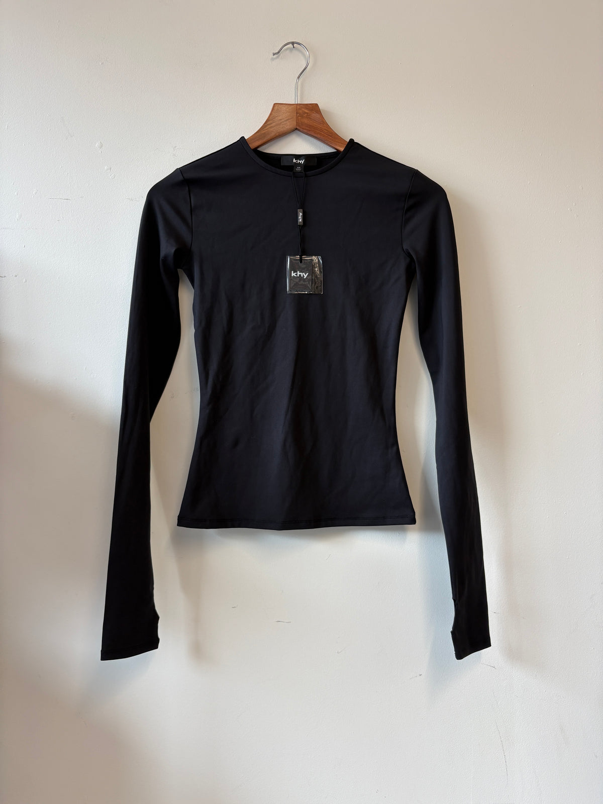 Khy Black Long Sleeve Thumb Hole Tee