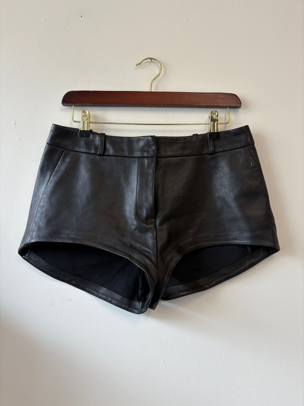 Lamarque Black Leather Shorts
