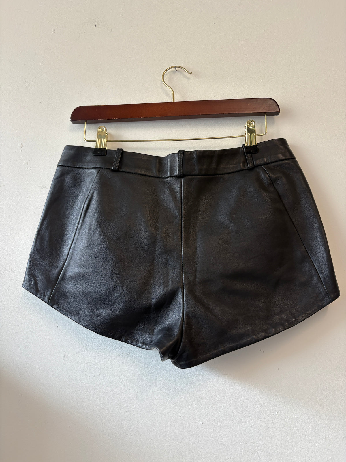 Lamarque Black Leather Shorts