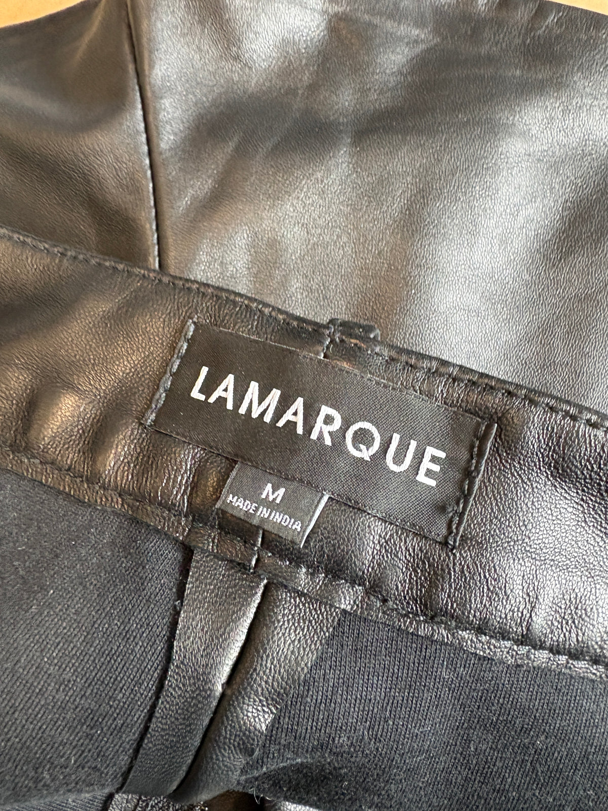 Lamarque Black Leather Shorts