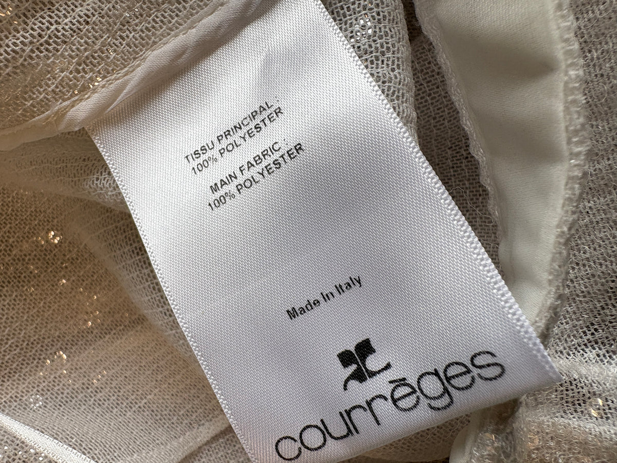 Courreges White Sequin Midi Skirt