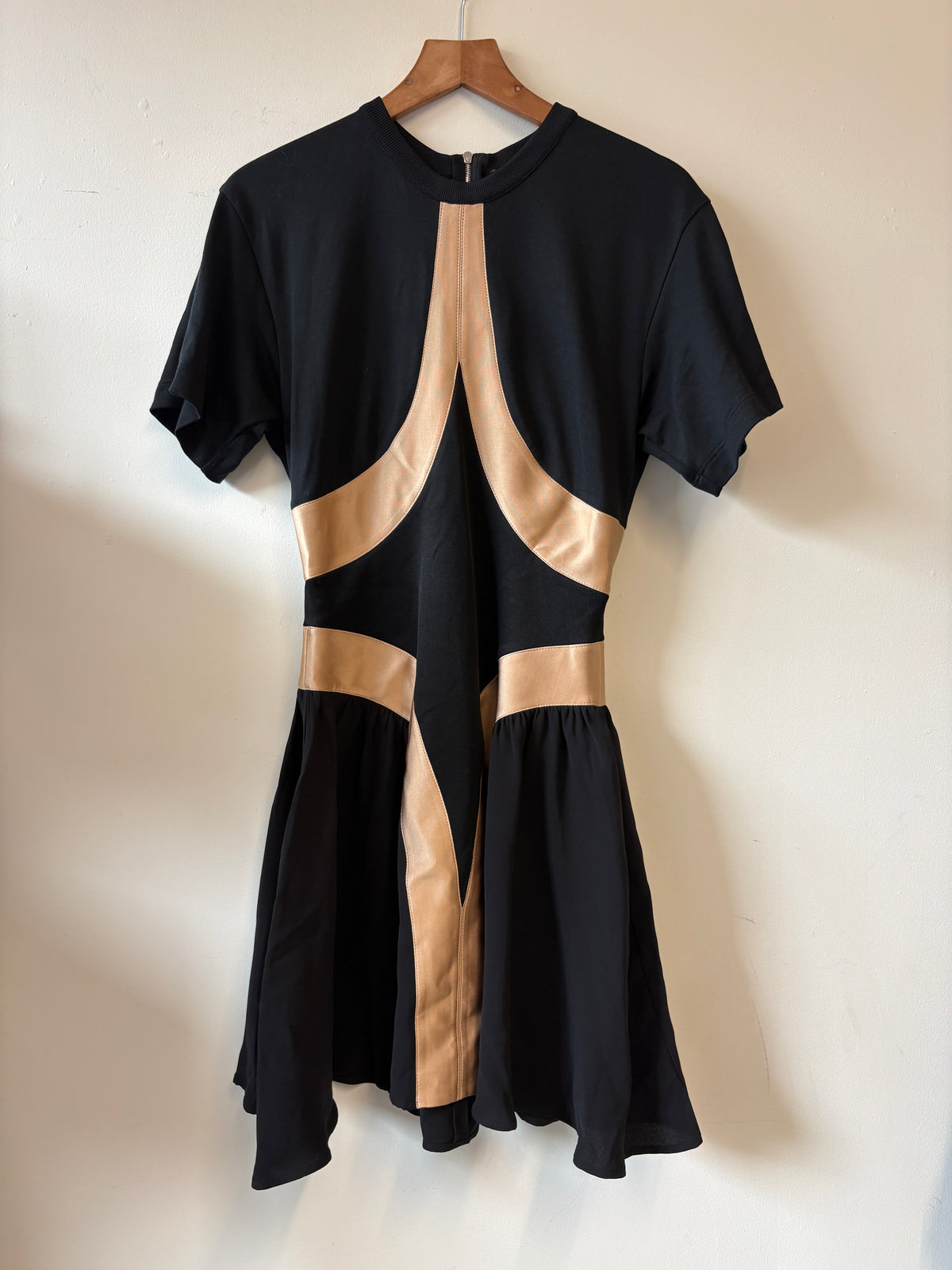 Louis Vuitton Drop Waist Mini Dress Black Silk