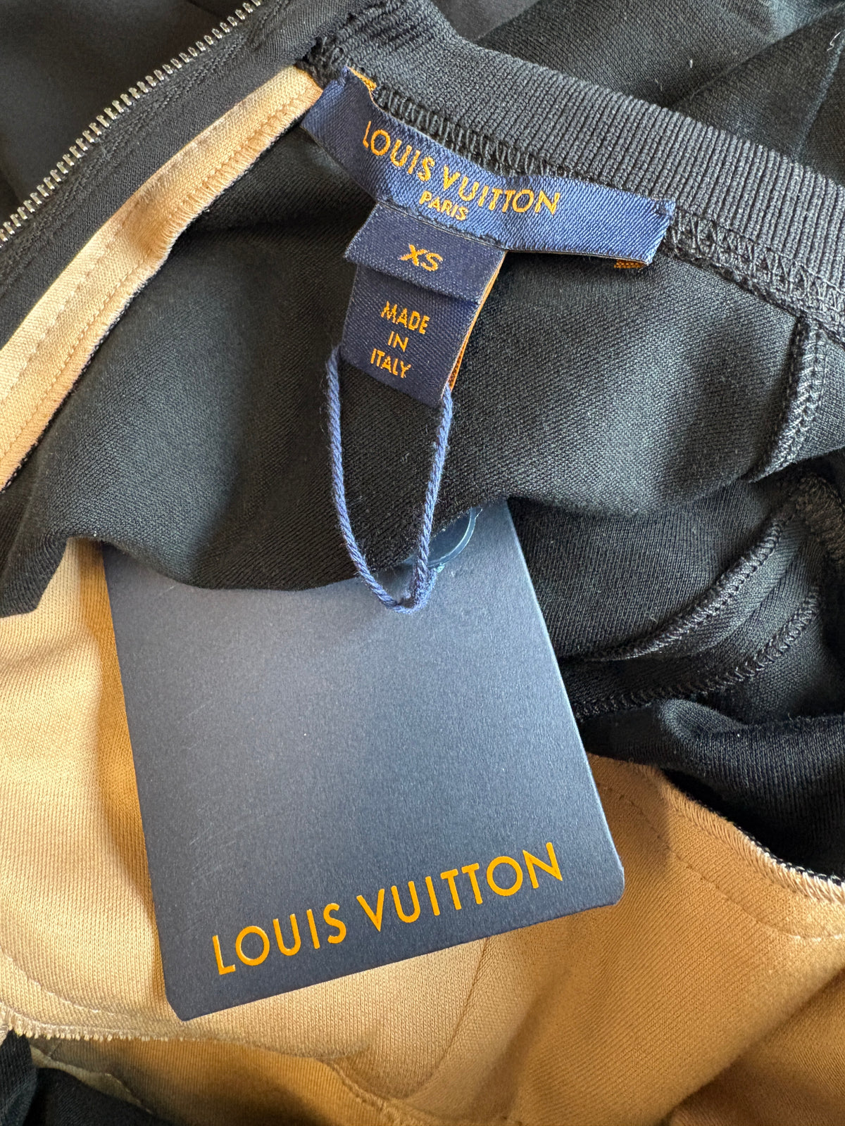 Louis Vuitton Drop Waist Mini Dress Black Silk