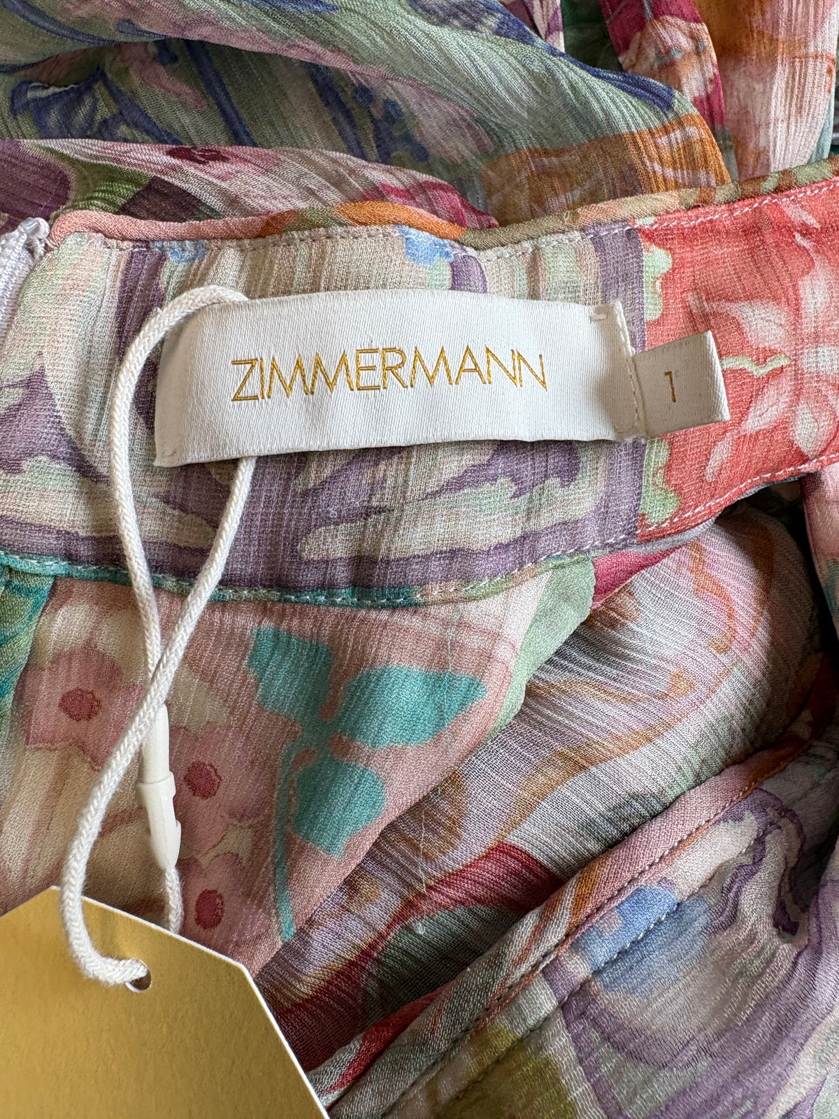 Zimmermann Cosmic Patchwork Print Voile Midi Dress