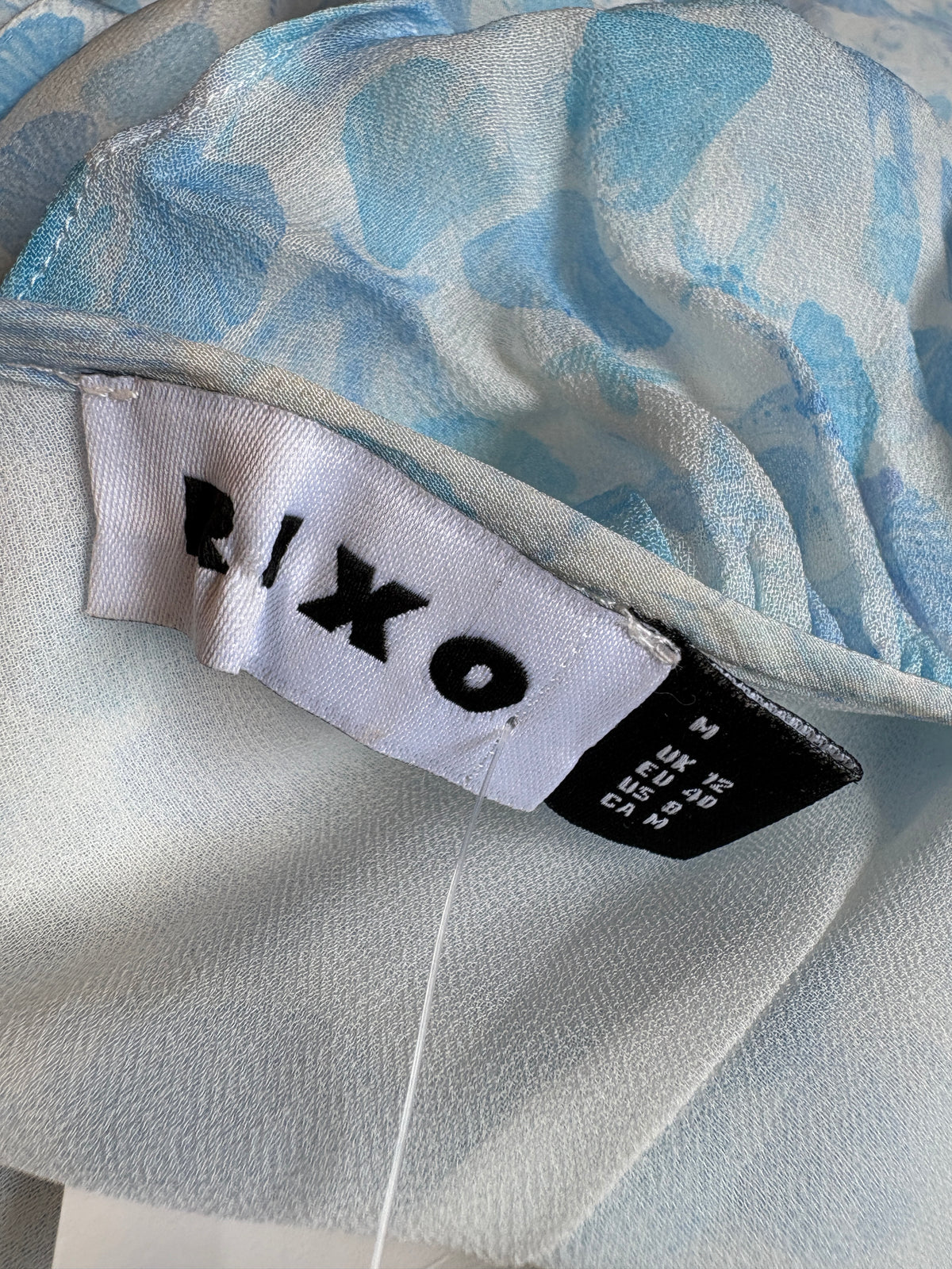 Rixo Antoinette Light Blue Shell Silk Maxi Dress