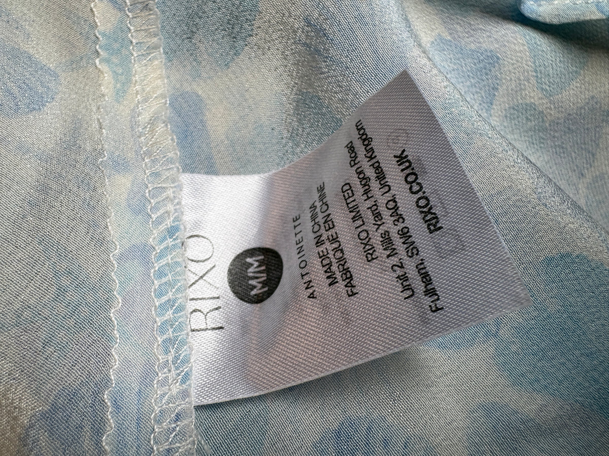 Rixo Antoinette Light Blue Shell Silk Maxi Dress