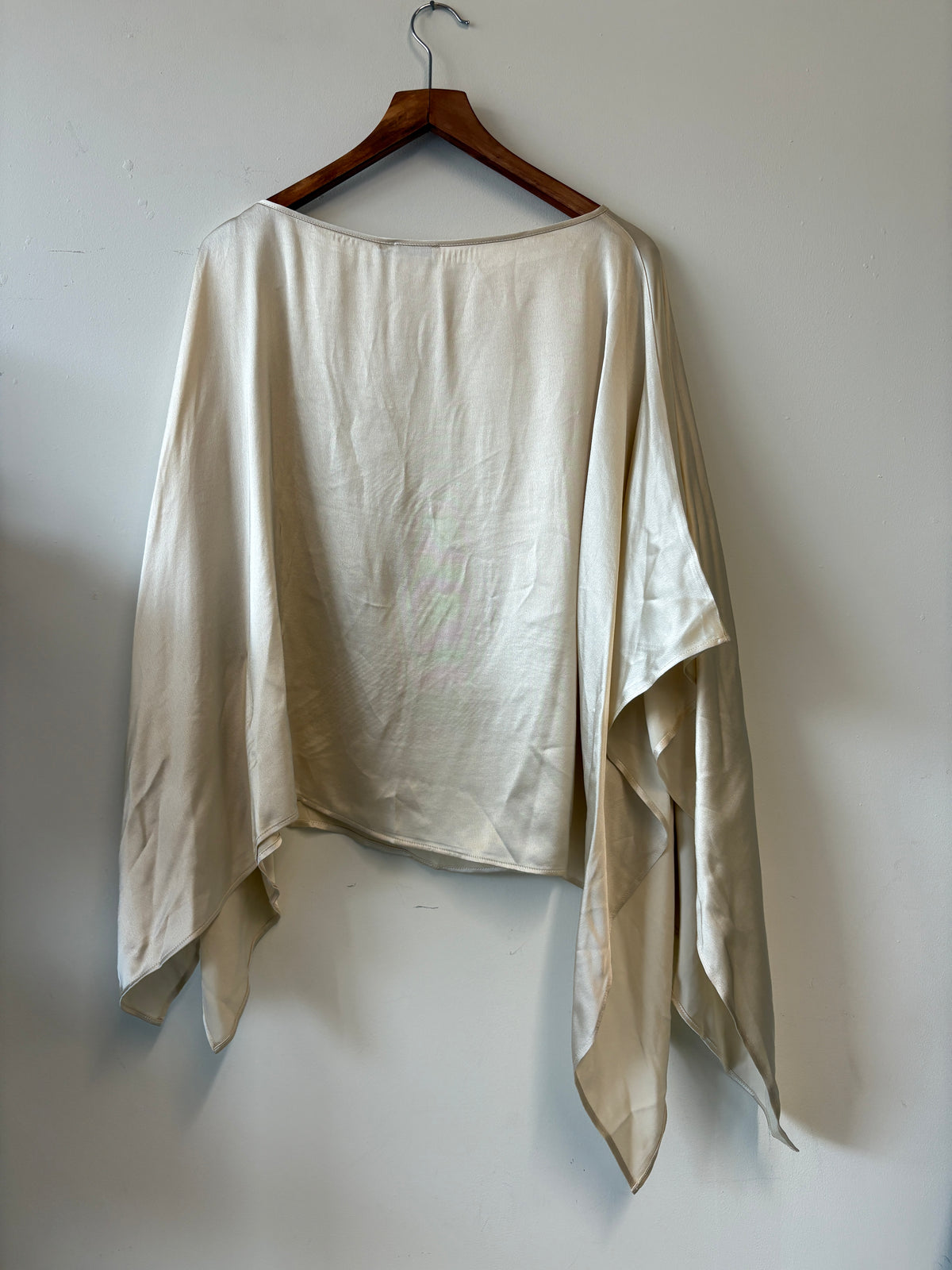 Guaja Giulia Cream Satin Cape Top