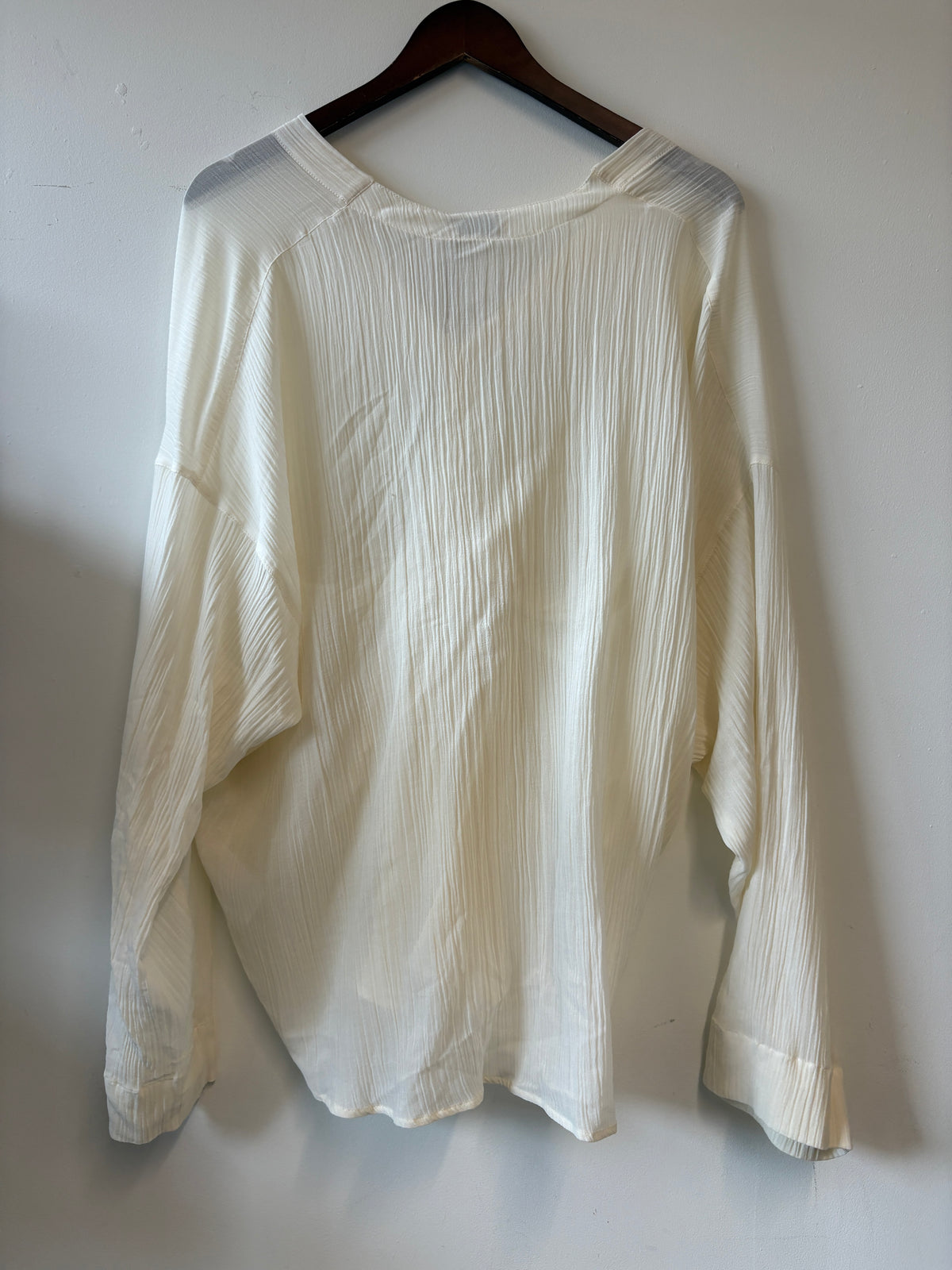 Guaja Off White Esme Draped Cotton Twist Blouse