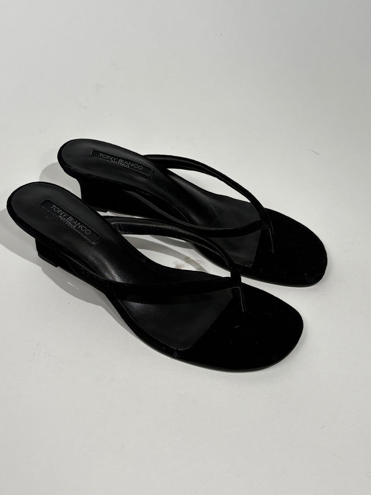 Tony Bianco Edgy Black Suede Wedges
