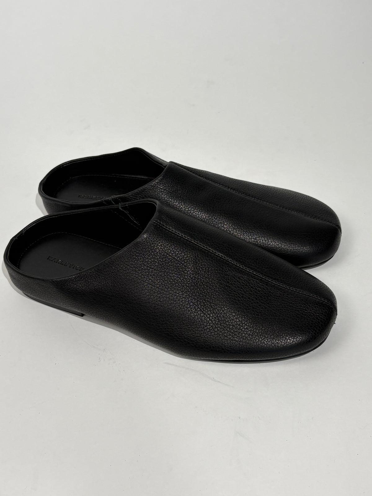 Nakedvice Black Josie Leather Flat Mules