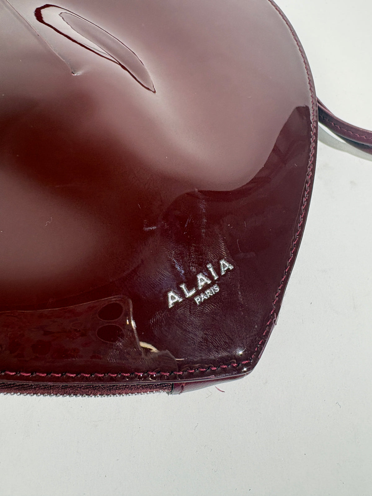 Alaia Red Le Coeur Patent Leather Heart Bag