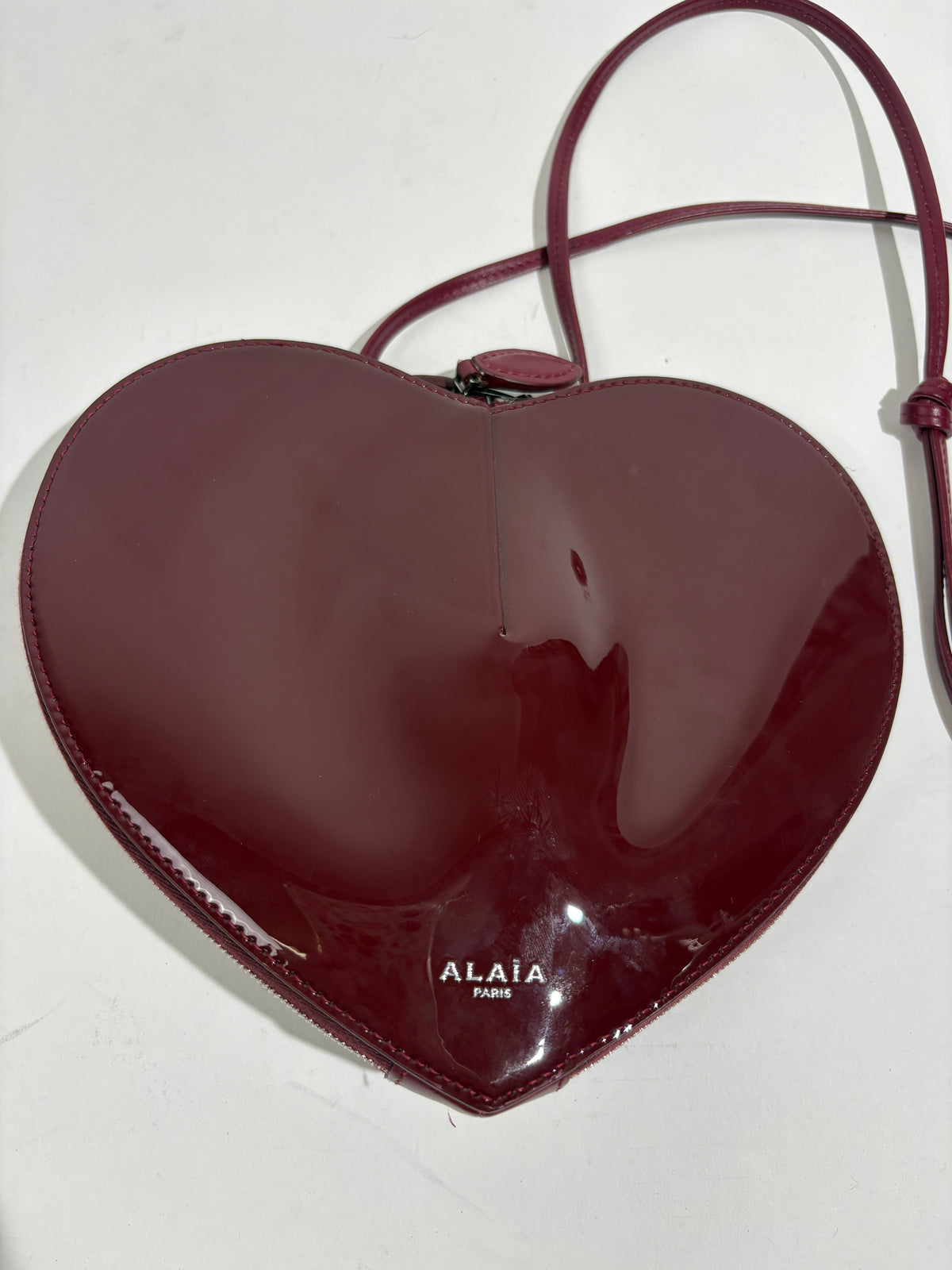 Alaia Red Le Coeur Patent Leather Heart Bag