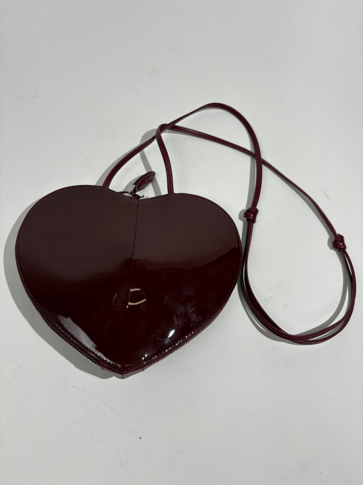 Alaia Red Le Coeur Patent Leather Heart Bag
