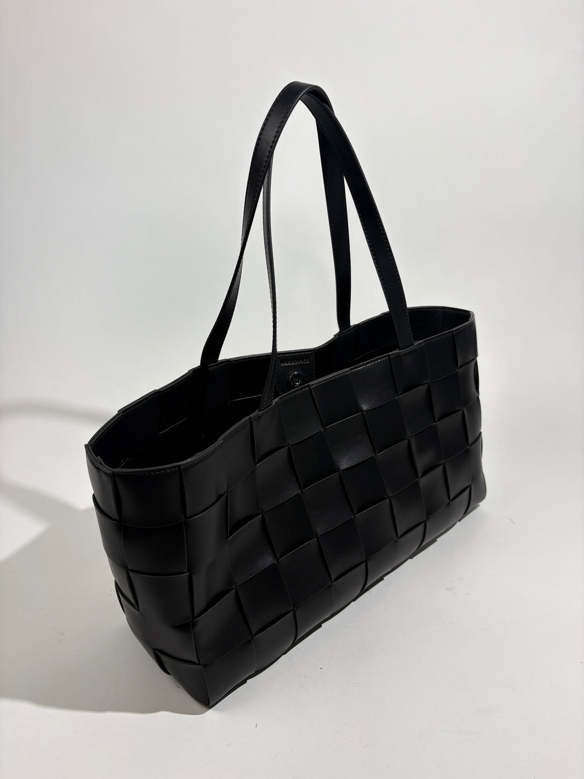 Nakedvice Tilda Black Leather Woven Bag