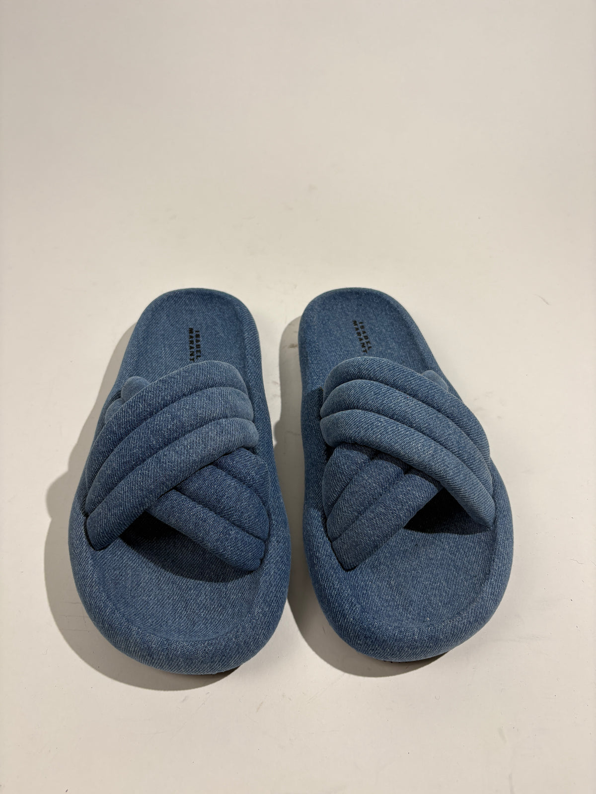 Isabel Marant Blue Denim Puffy Sliders