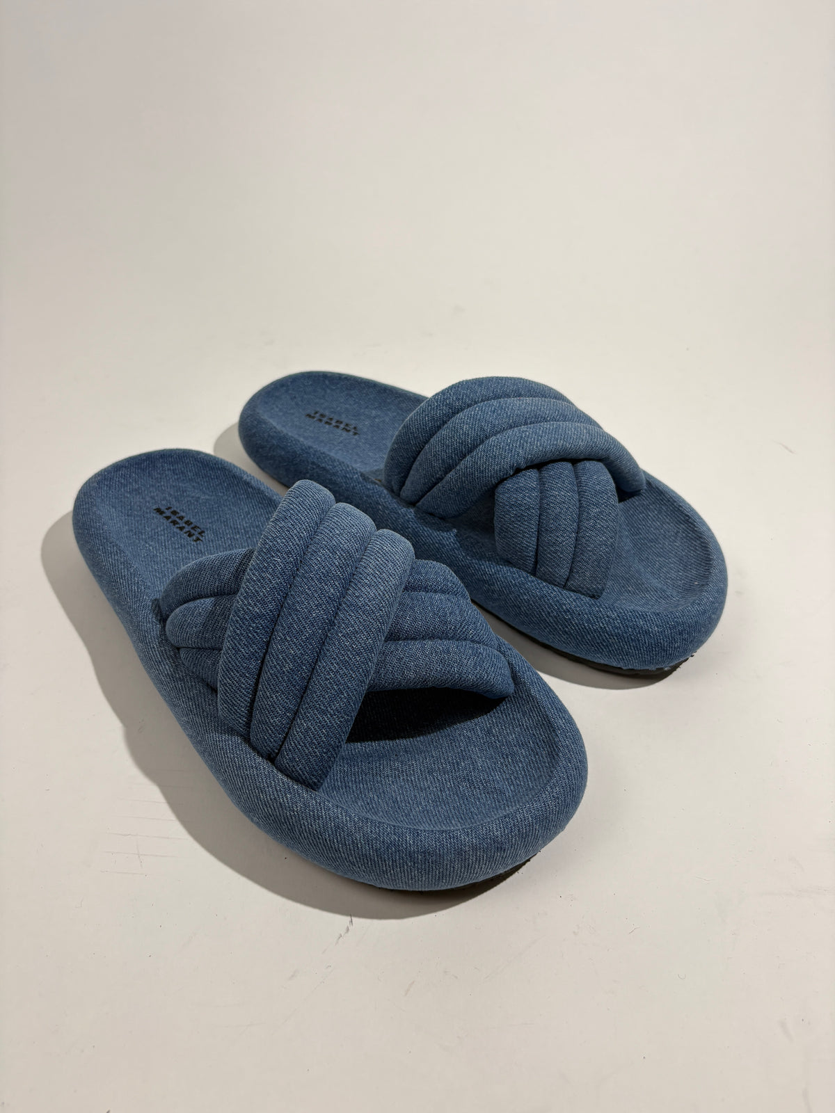 Isabel Marant Blue Denim Puffy Sliders