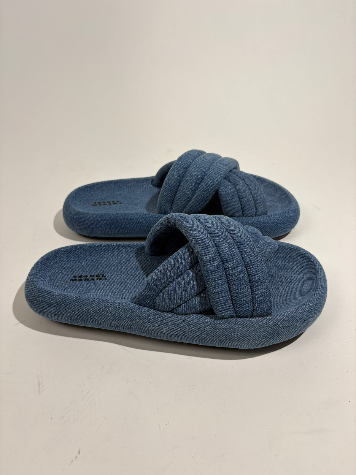 Isabel Marant Blue Denim Puffy Sliders