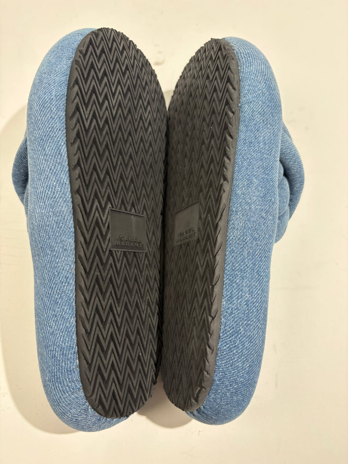 Isabel Marant Blue Denim Puffy Sliders