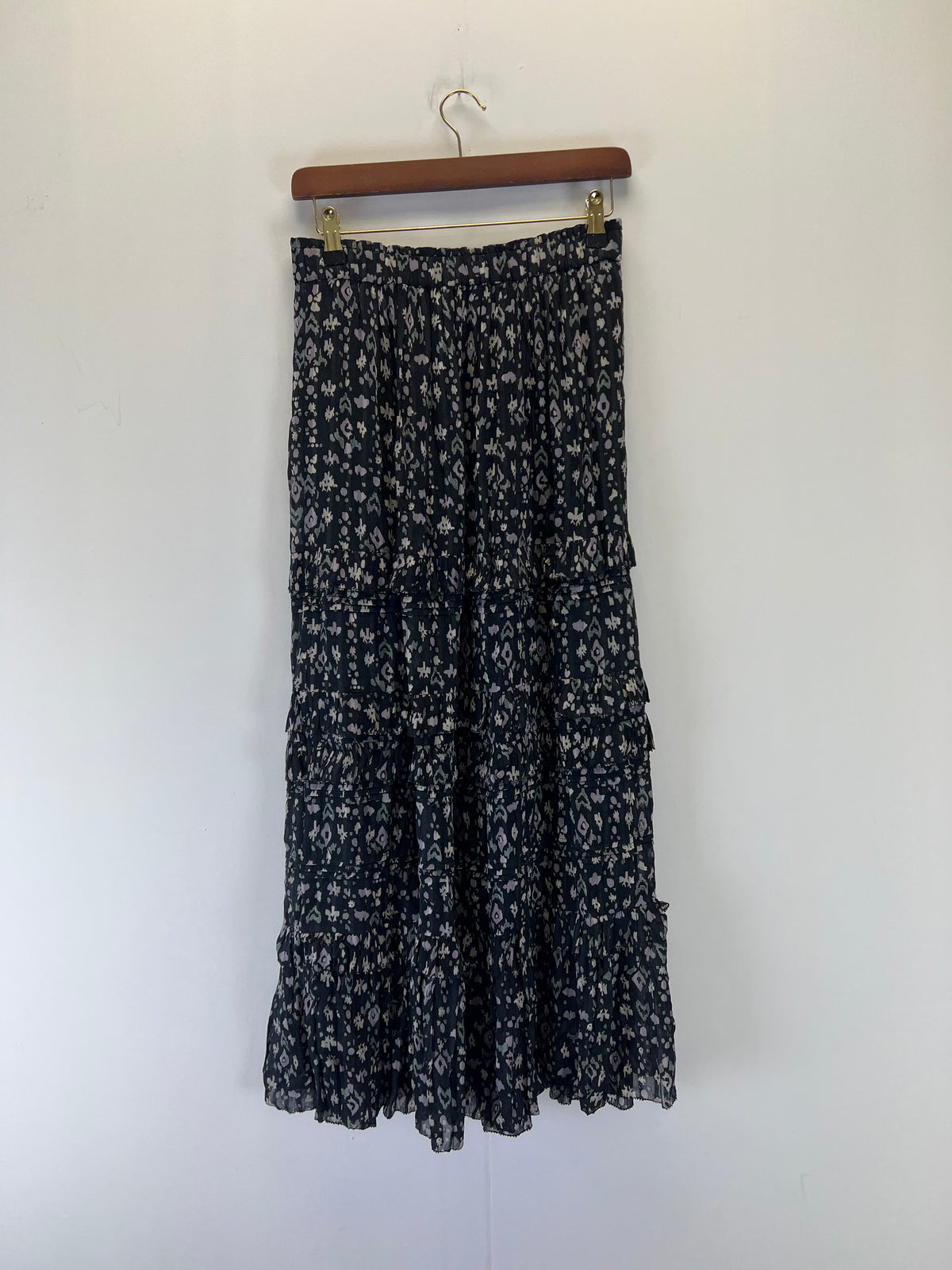 Isabel Marant Black Floral Maxi Skirt