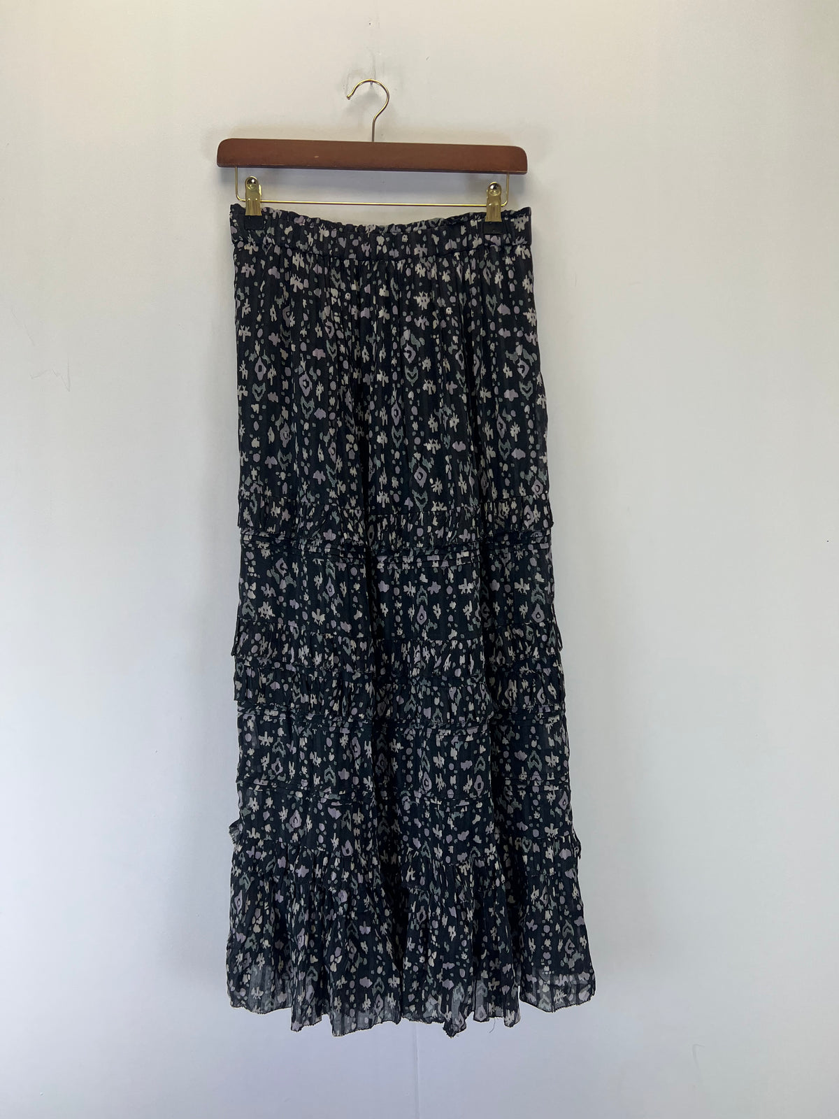 Isabel Marant Black Floral Maxi Skirt