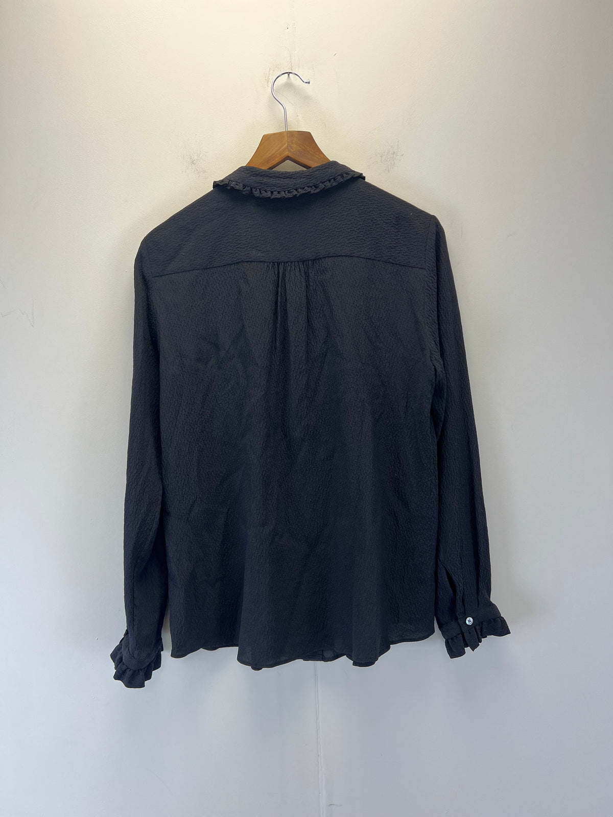 Masscob Black Long Sleeve Silk Shirt