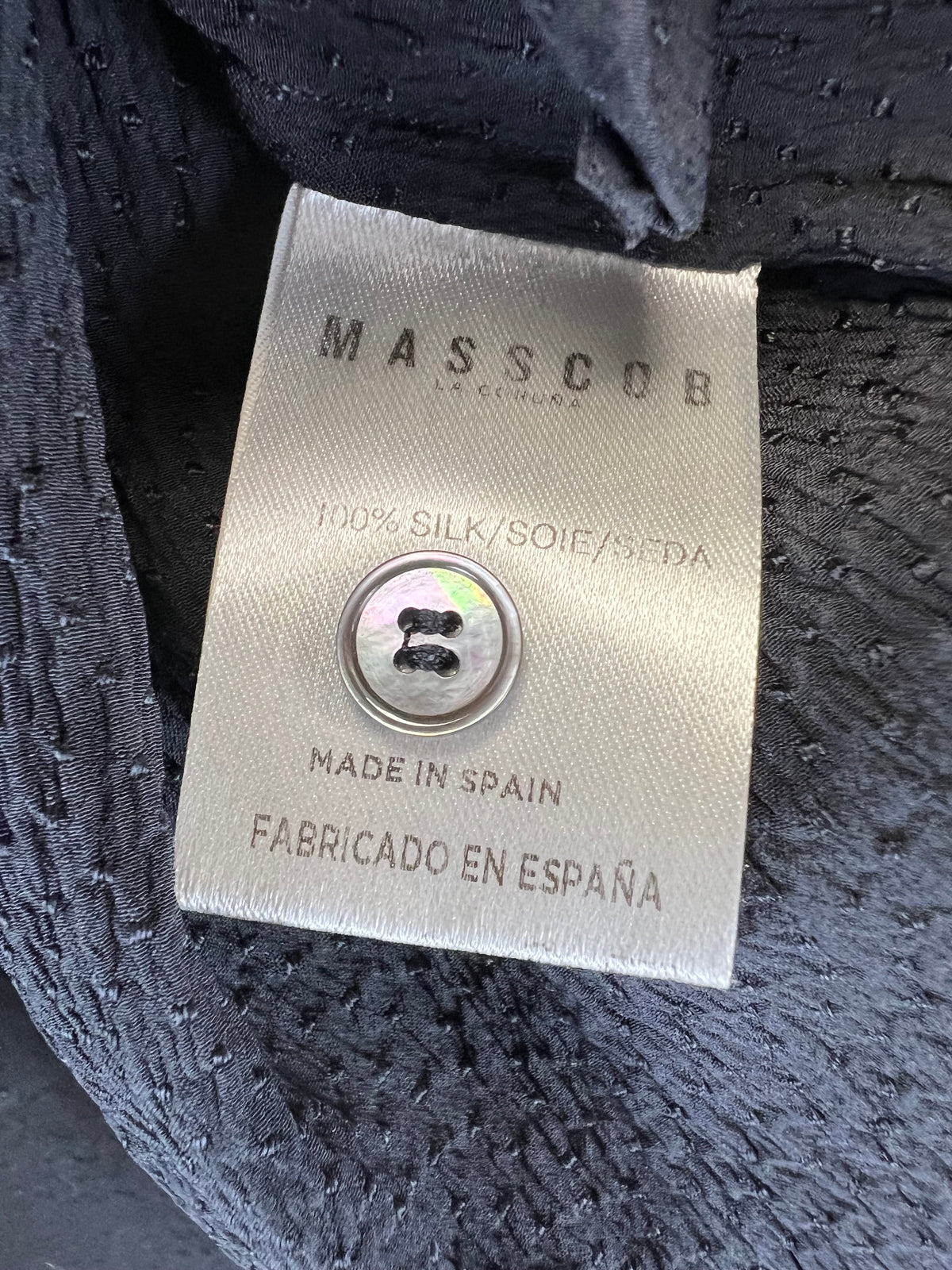 Masscob Black Long Sleeve Silk Shirt