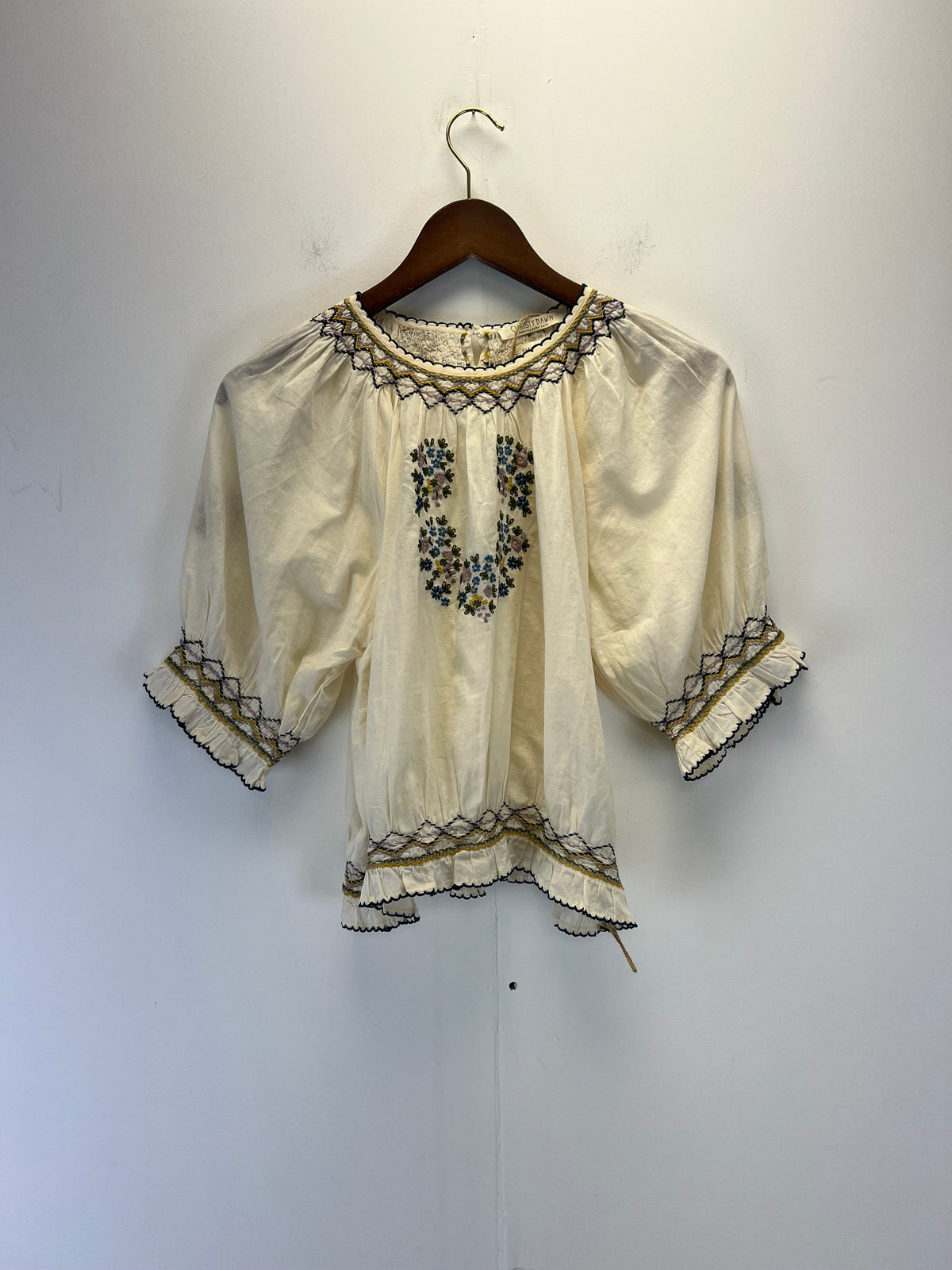 Christy Dawn Ivory Embroidered Top
