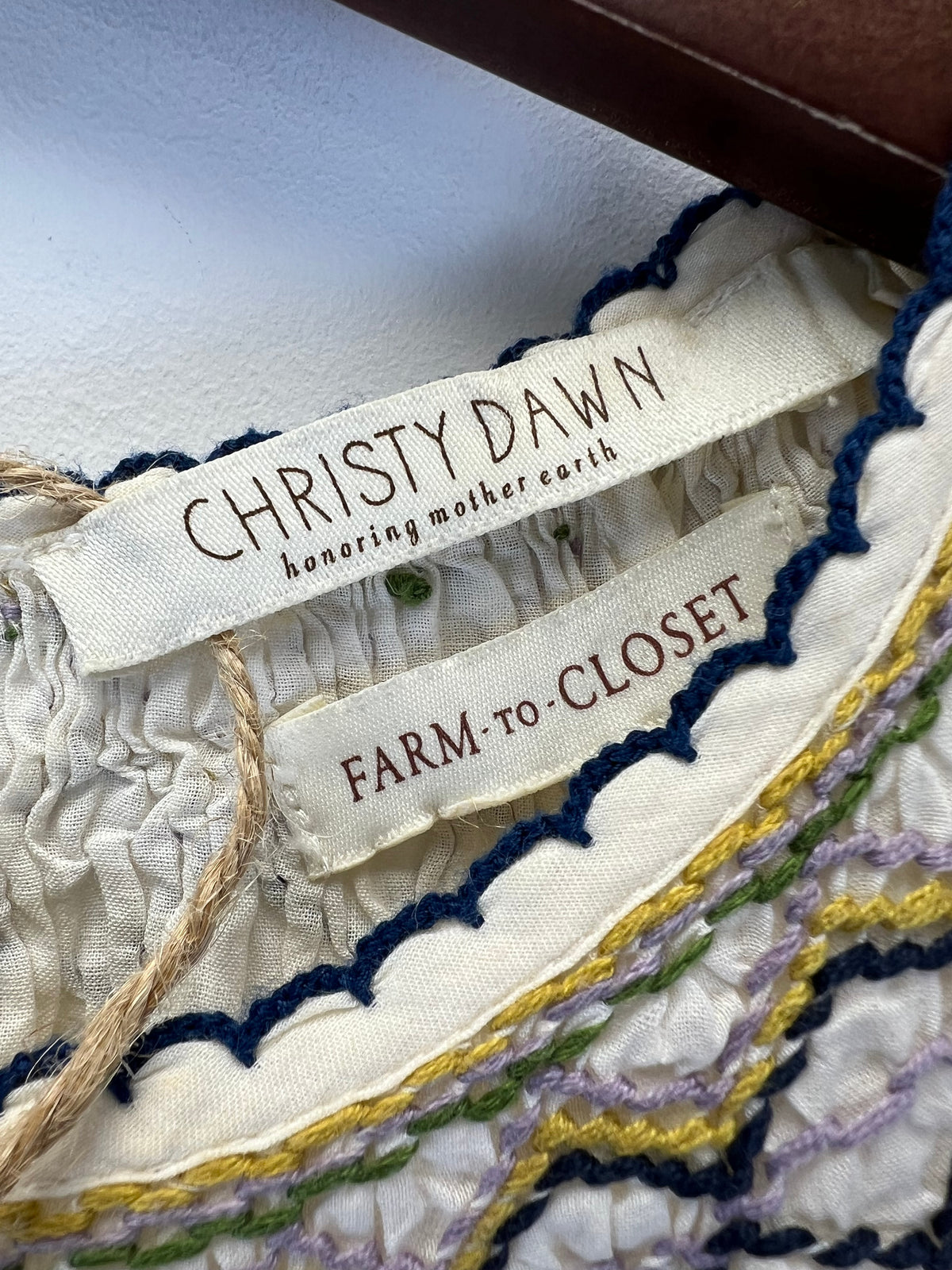 Christy Dawn Ivory Embroidered Top