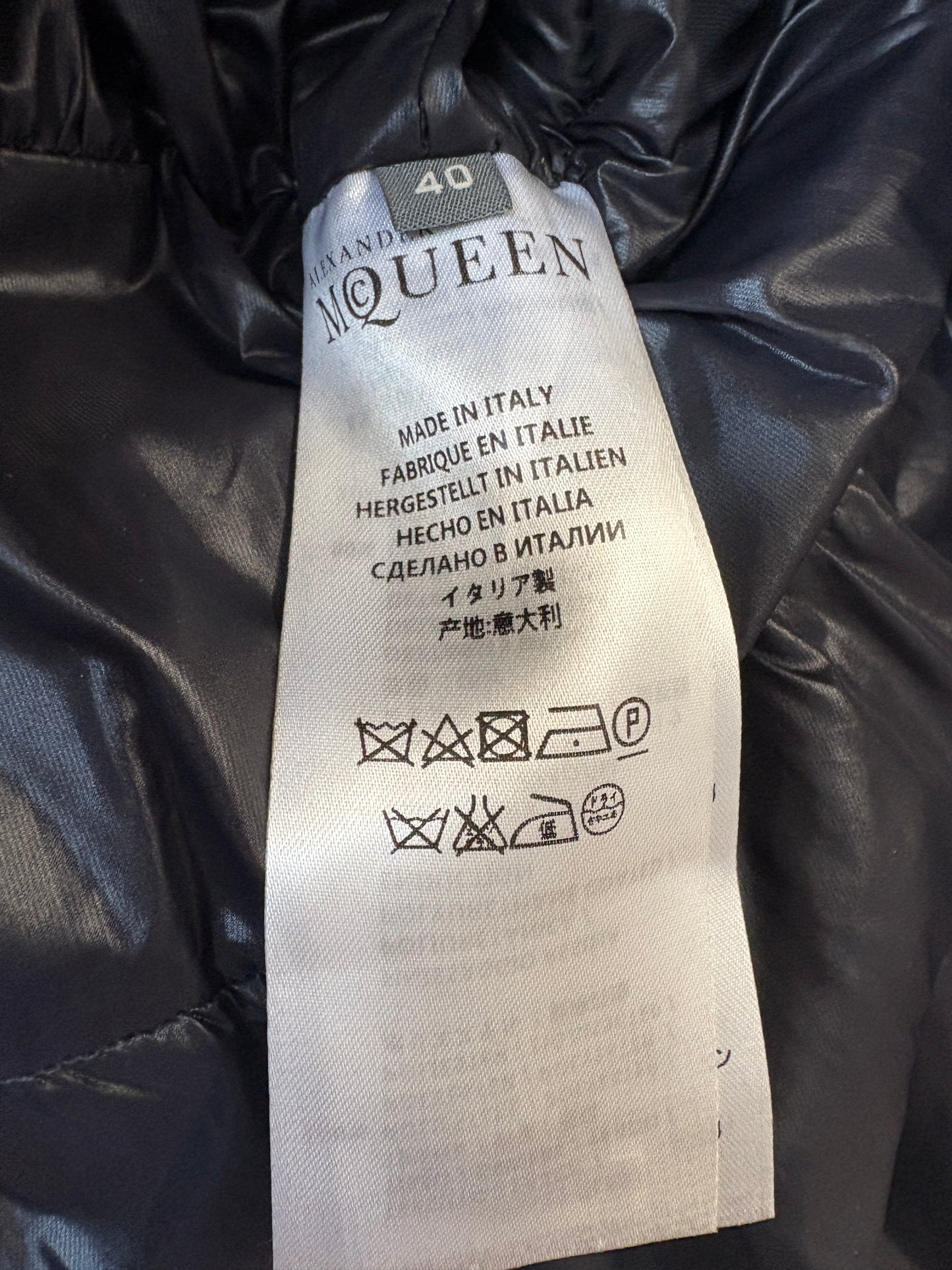 Alexander McQueen Green Puffer With Cinched Waist