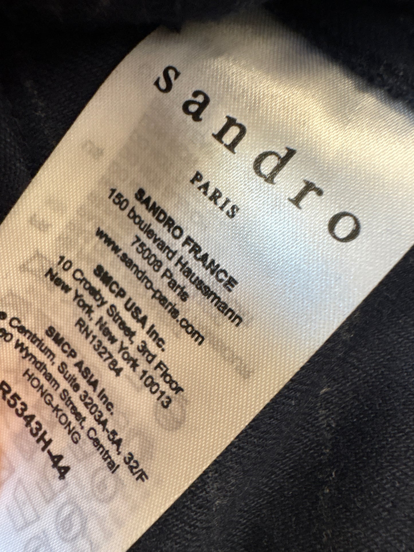 Sandro Navy Blue Enora Pin Stripe Long Sleeve Mini Dress