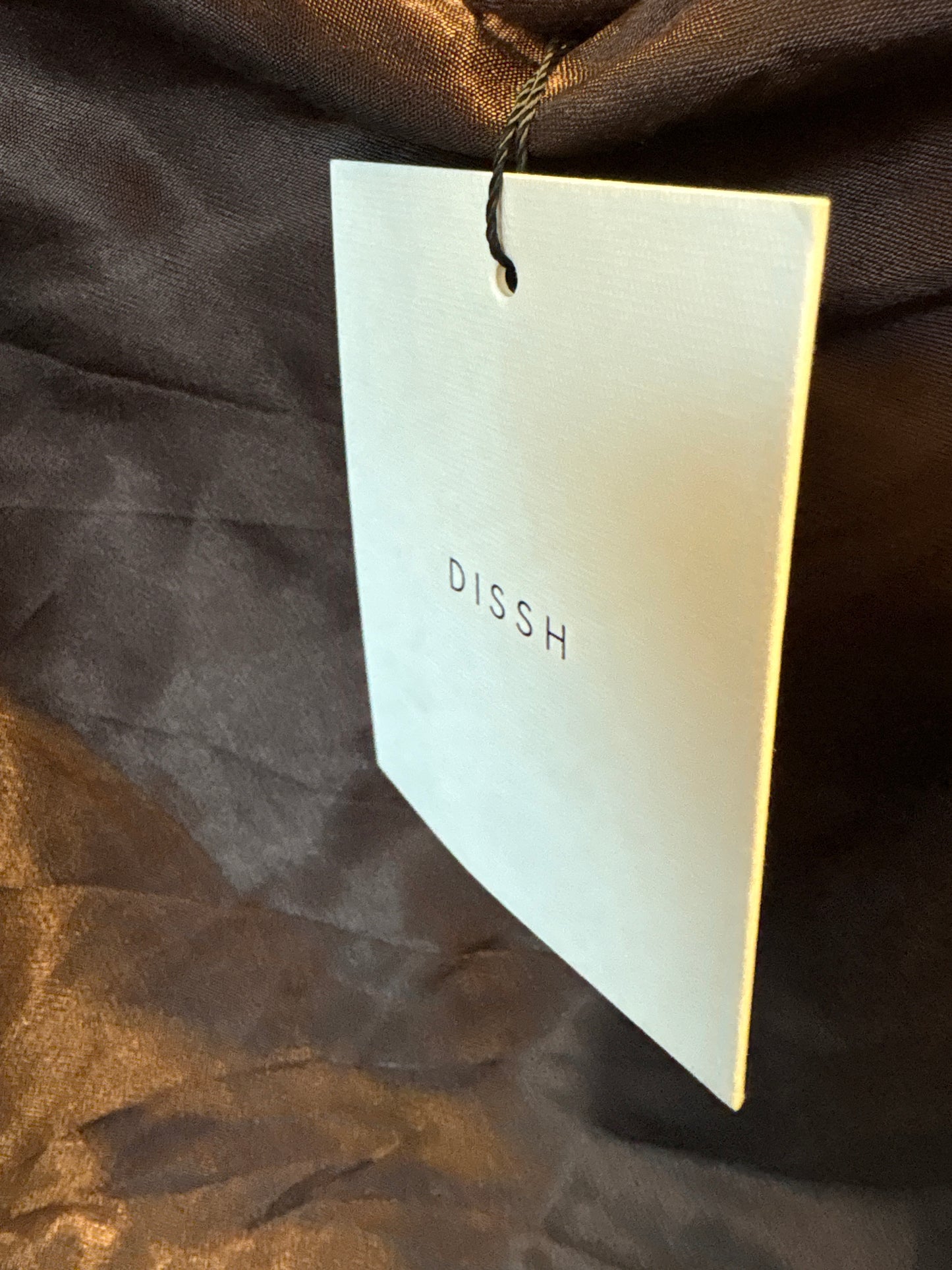 Dissh Brown Asymmetric Satin Top And Trouser Set