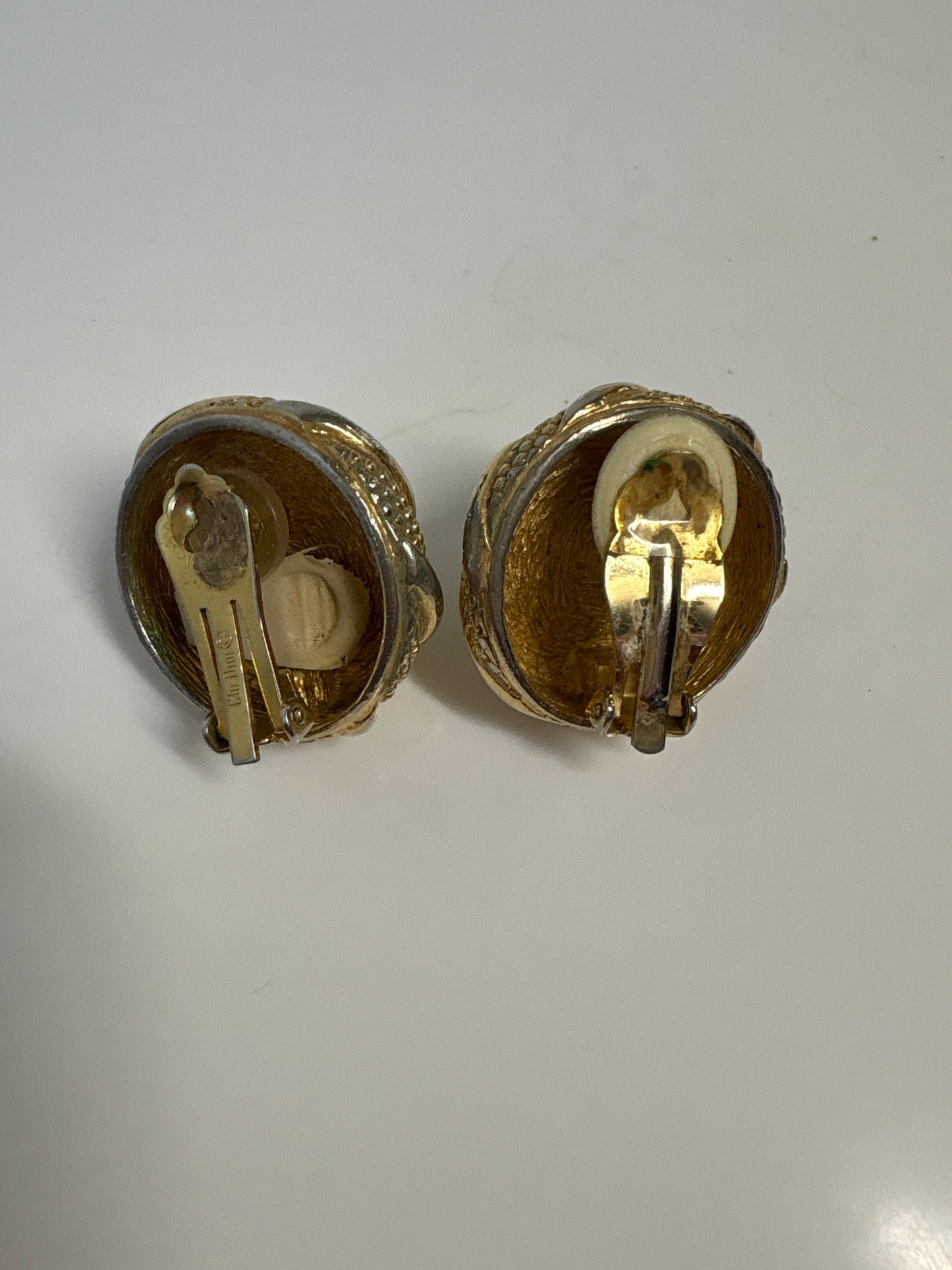 Christian Dior Faux Pearl Clip On Earrings