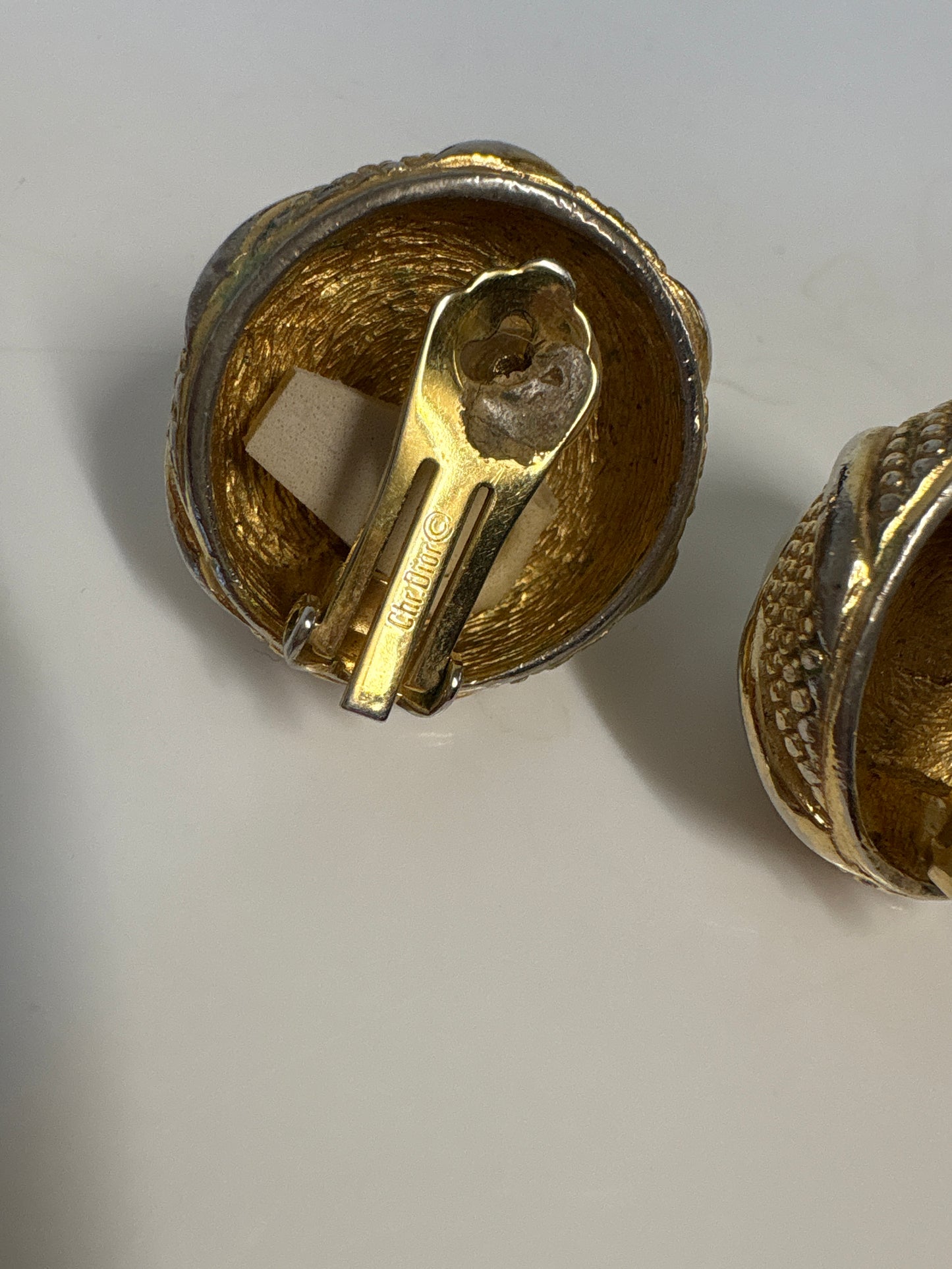 Christian Dior Faux Pearl Clip On Earrings