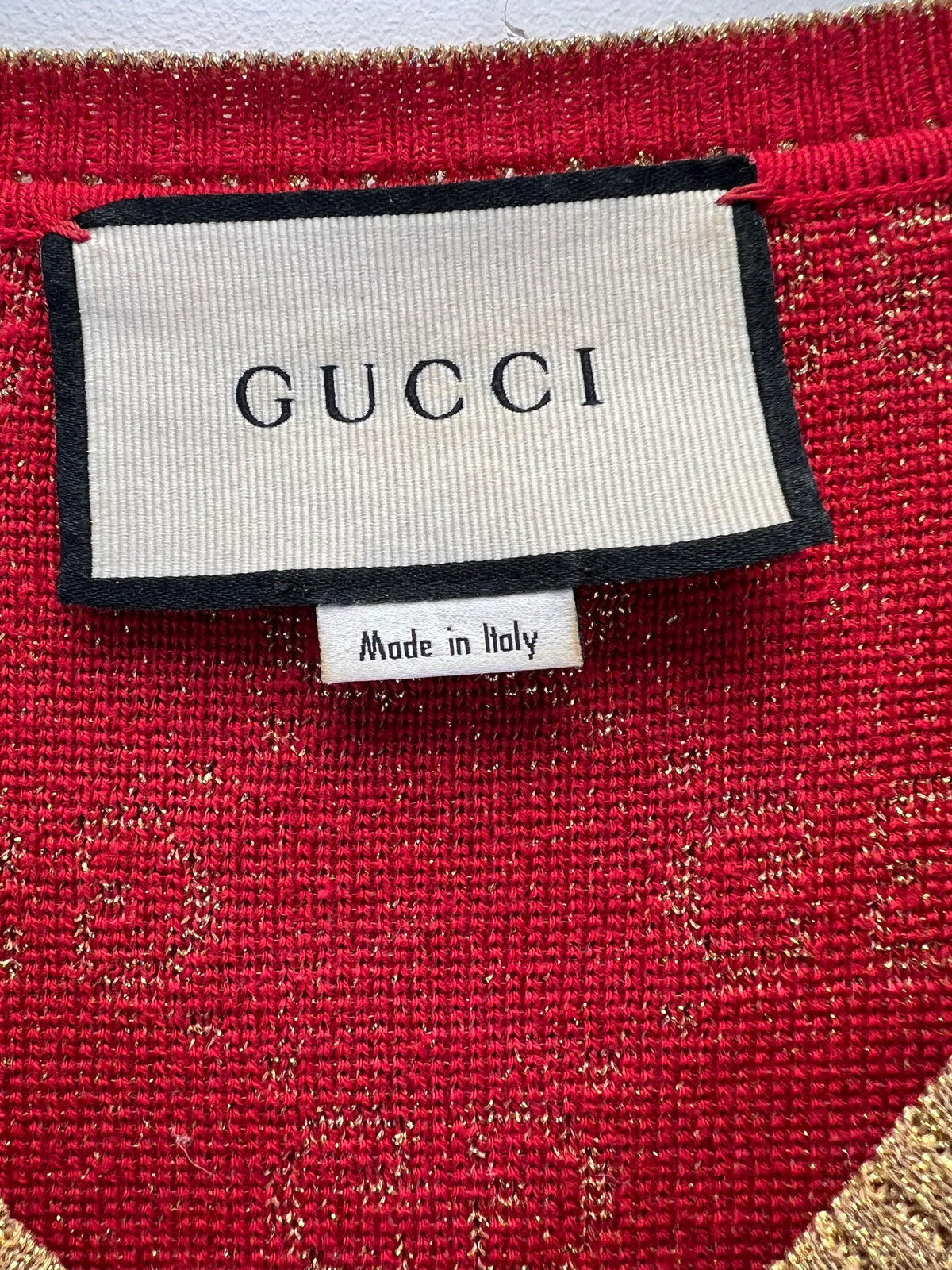 Gucci Red Monogram Sweater