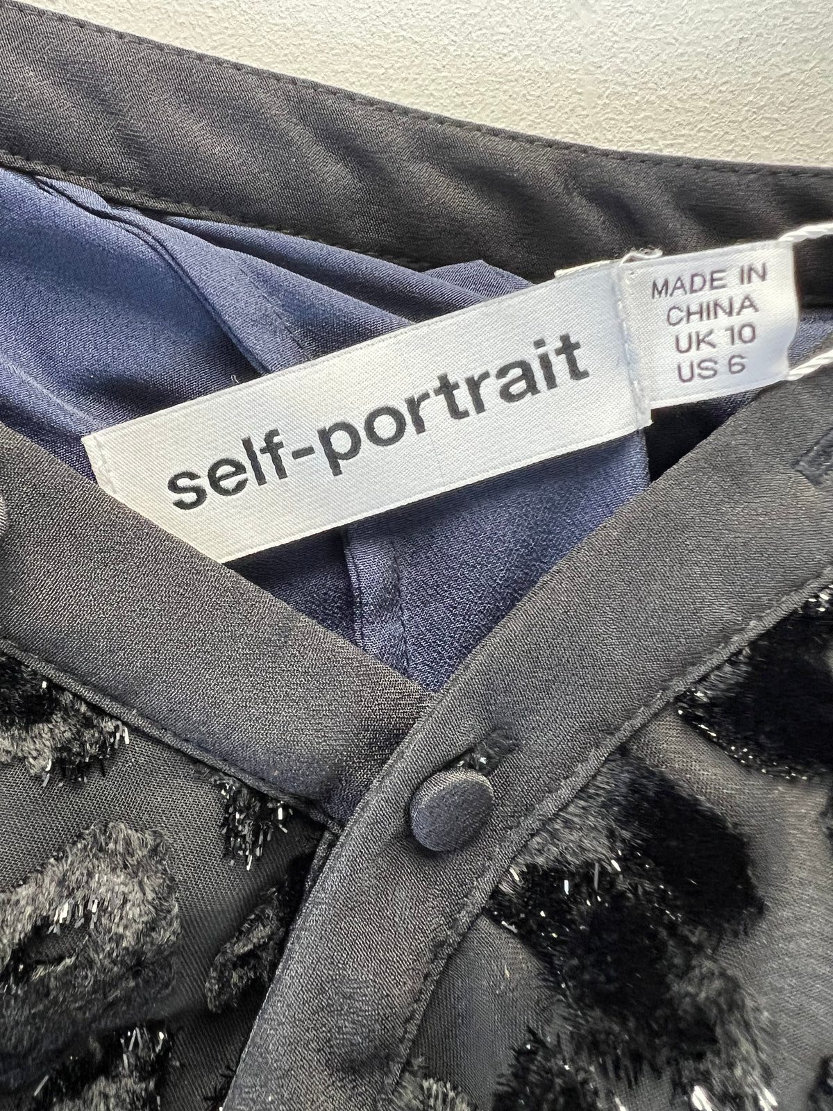 Self-Portrait Black Leopard Frill Mini Dress