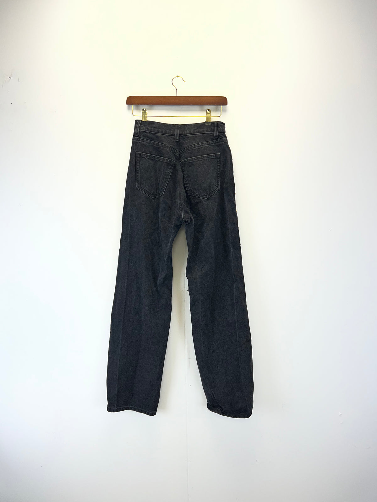 Reformation Black Cary High Rise Slouchy Straight Leg Jeans