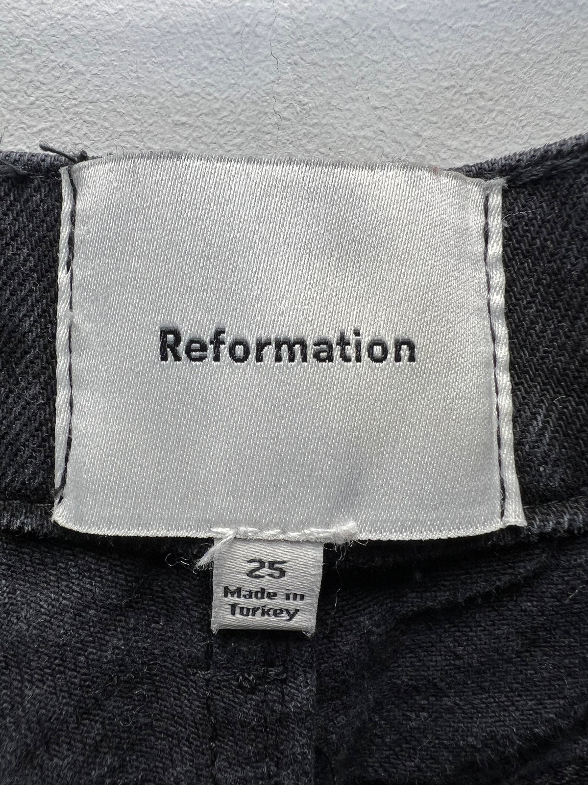 Reformation Black Cary High Rise Slouchy Straight Leg Jeans