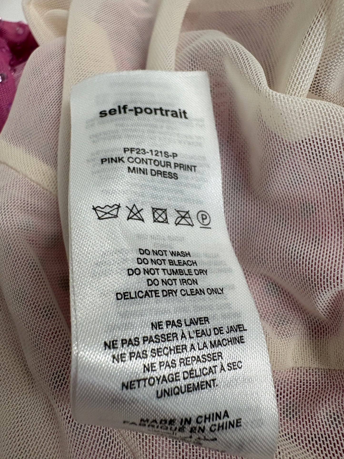 Self Portrait Pink Crystal Embellished Mini Dress