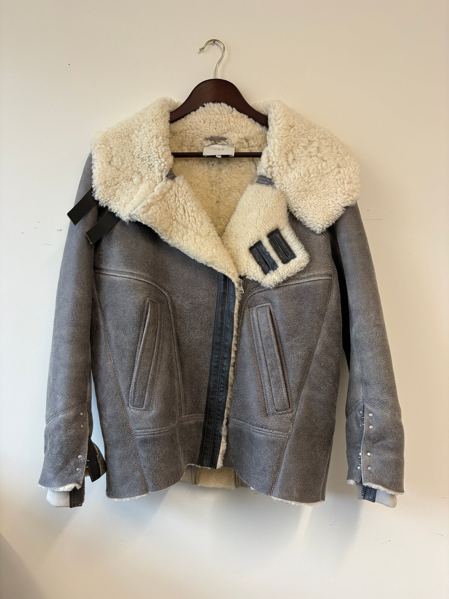 Iro Grey Jenny Shearling Coat